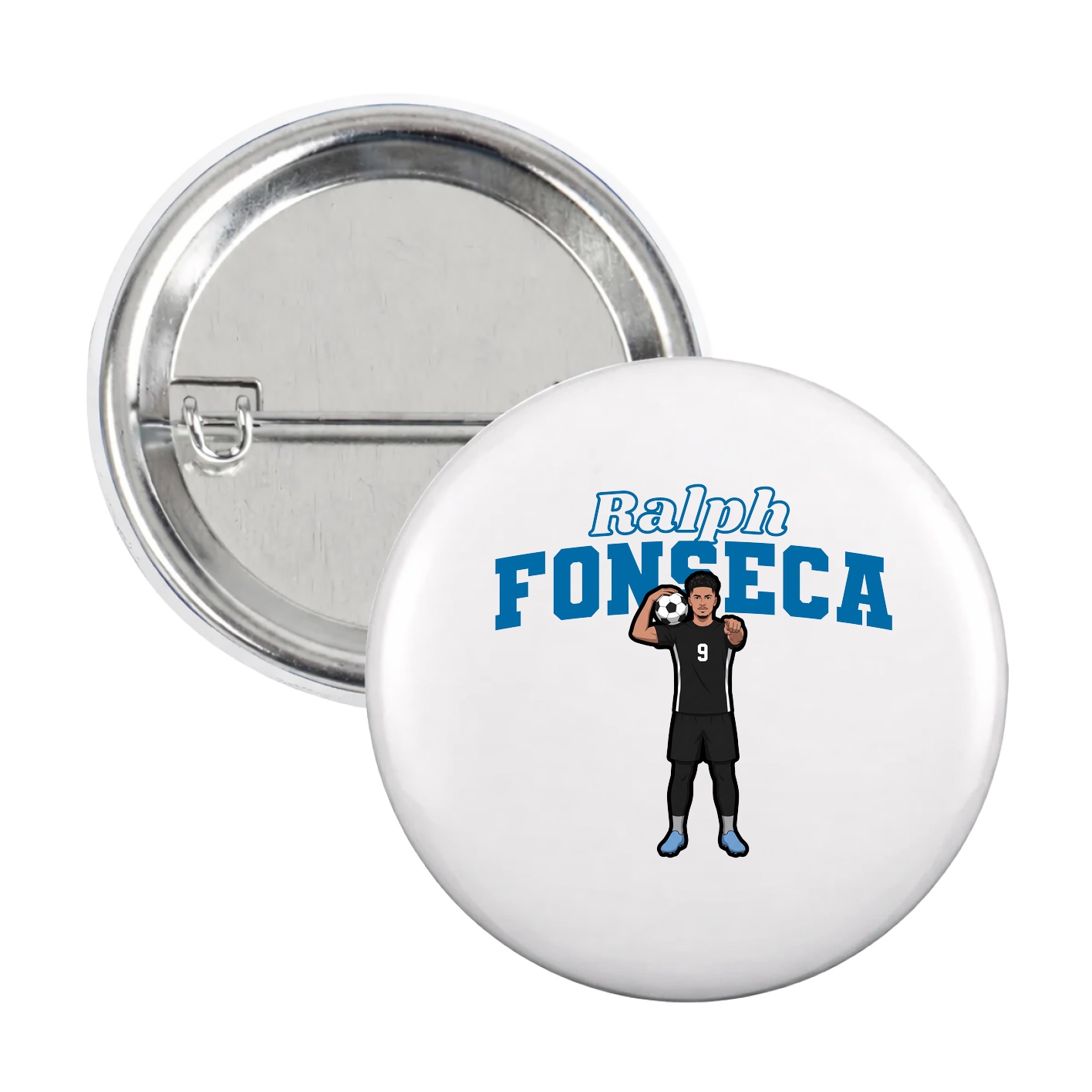 Game Day Button — Name Arch in White