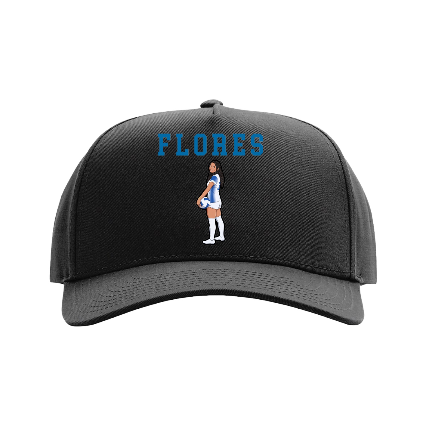 Full Fabric Five-Panel Champ Cap — Shirsey in Black