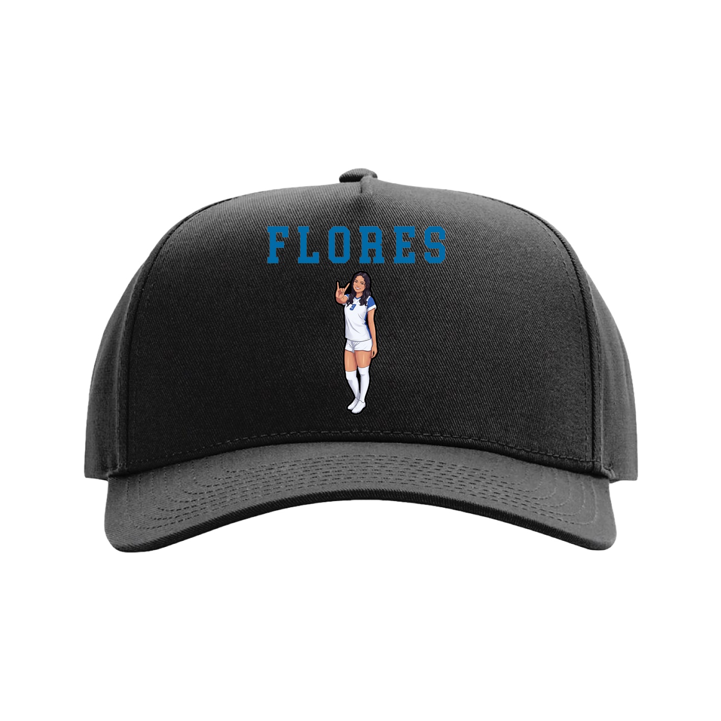 Full Fabric Five-Panel Champ Cap — Shirsey in Black