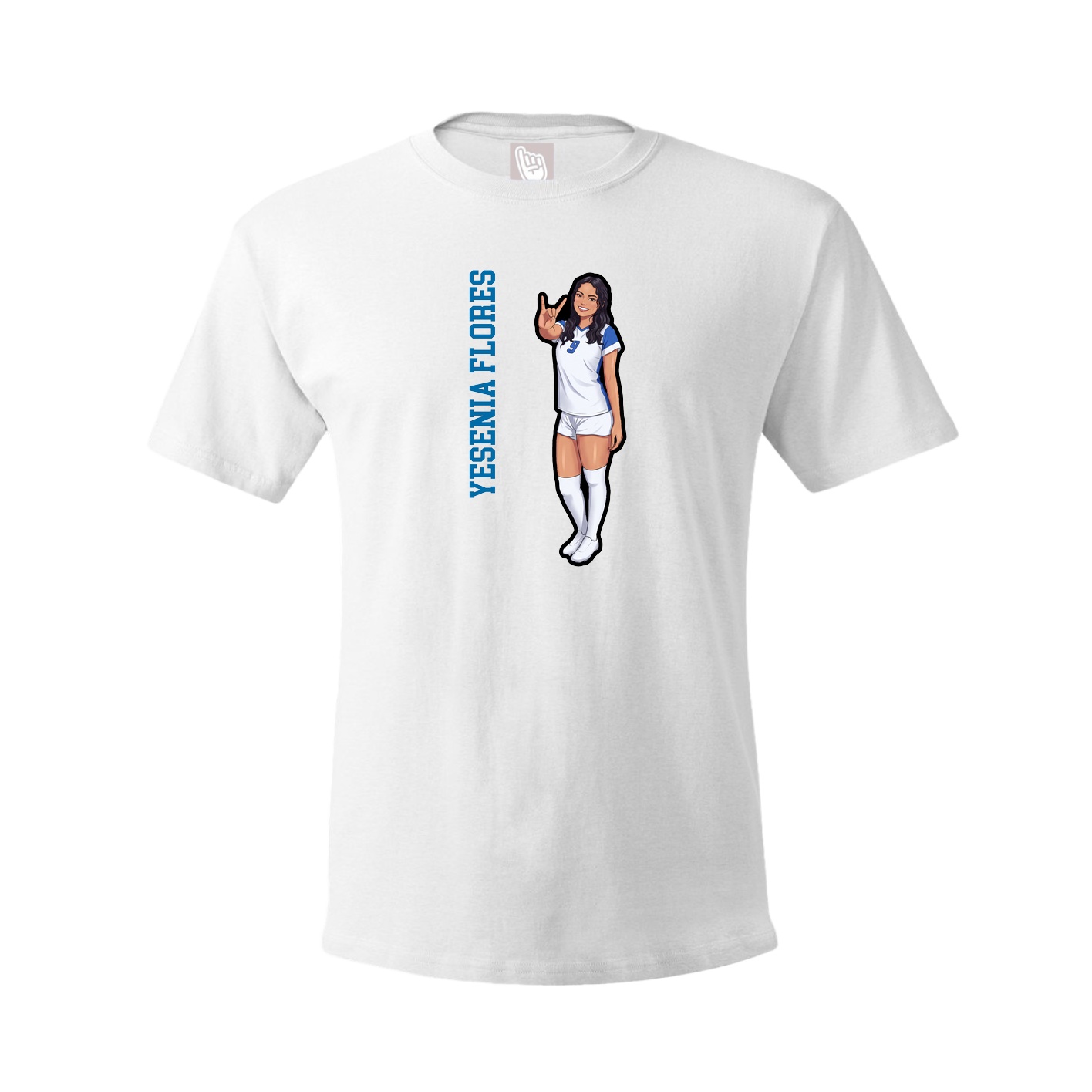 Youth Tee — Name Vertical in White