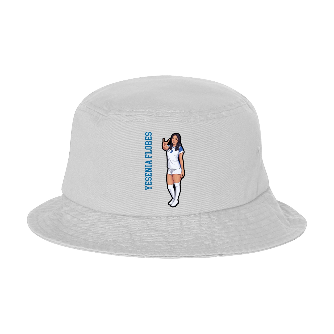 Bucket Cap — Name Vertical in White