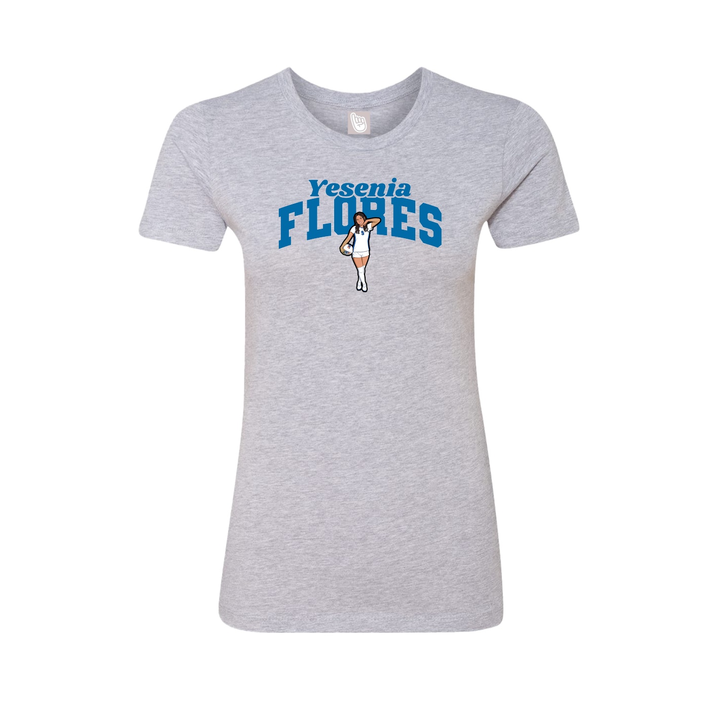 Fitted Women's Tee — Signature Arch in Grey