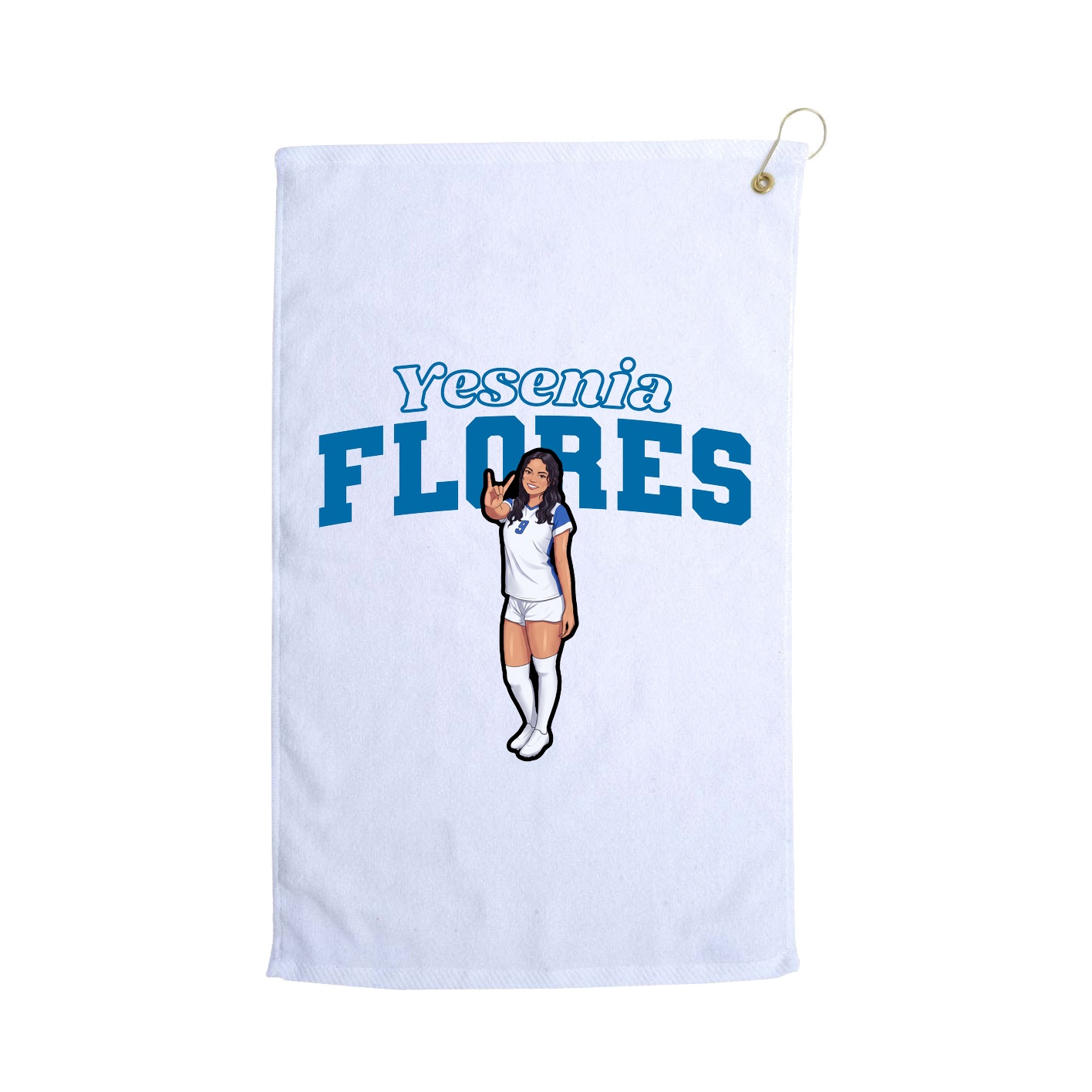 Golf Towel — Name Arch in White