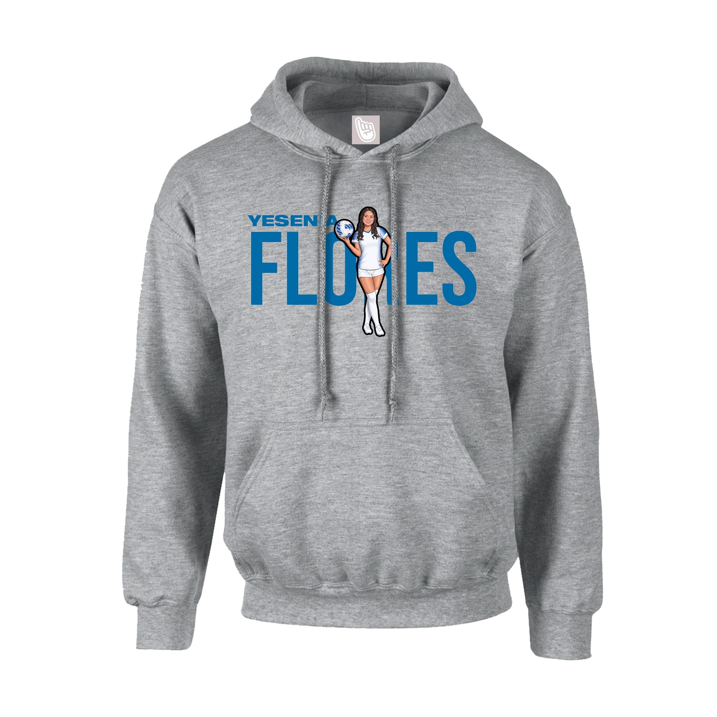 Youth Hoodie — Player Name in Grey