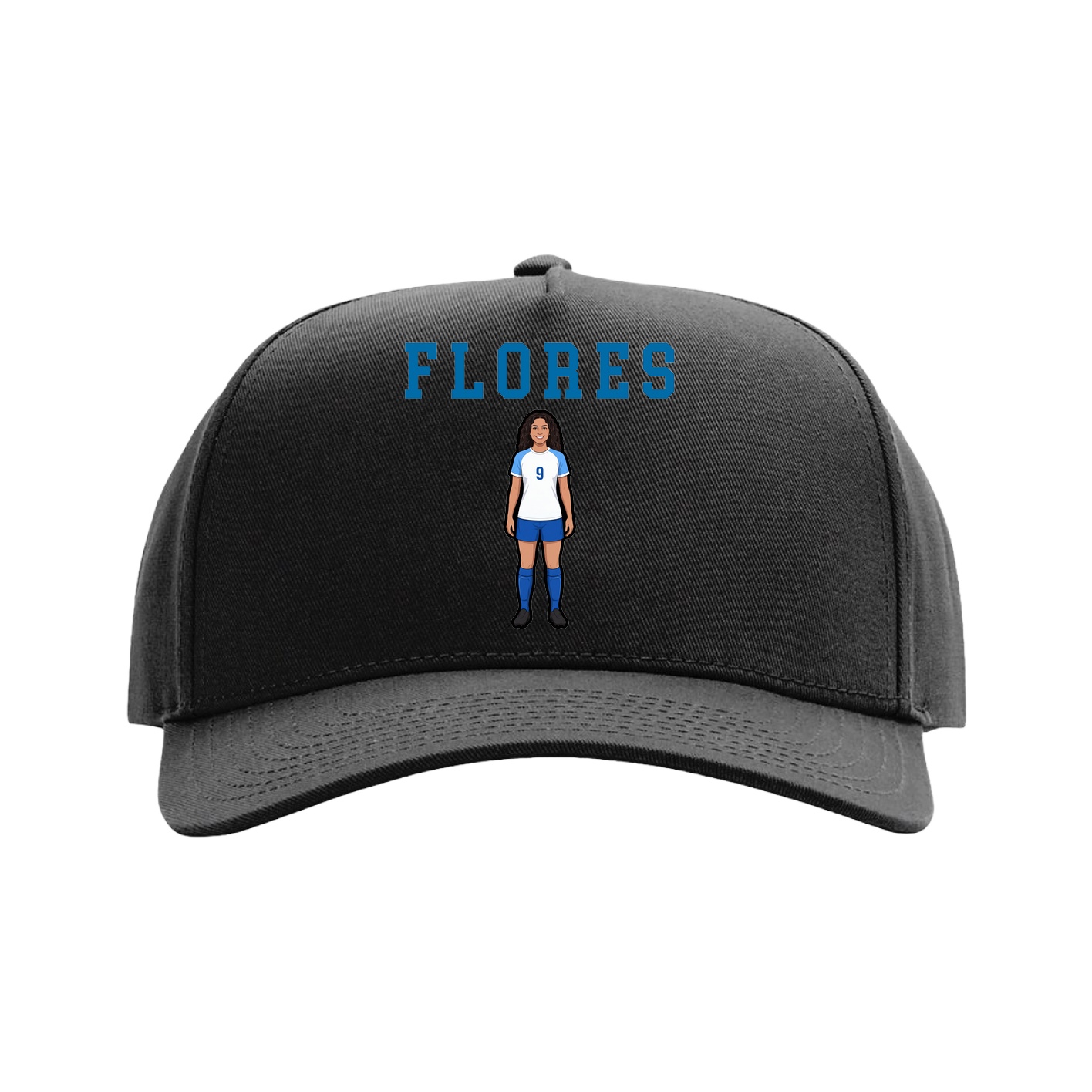 Full Fabric Five-Panel Champ Cap — Shirsey in Black