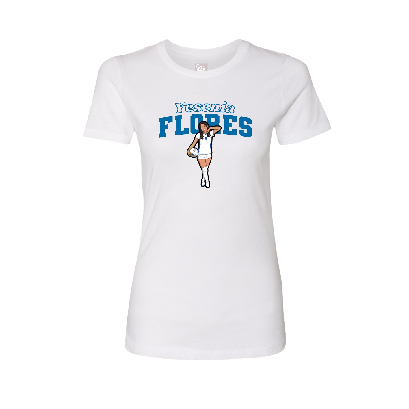 Fitted Women's Tee — Name Arch in White