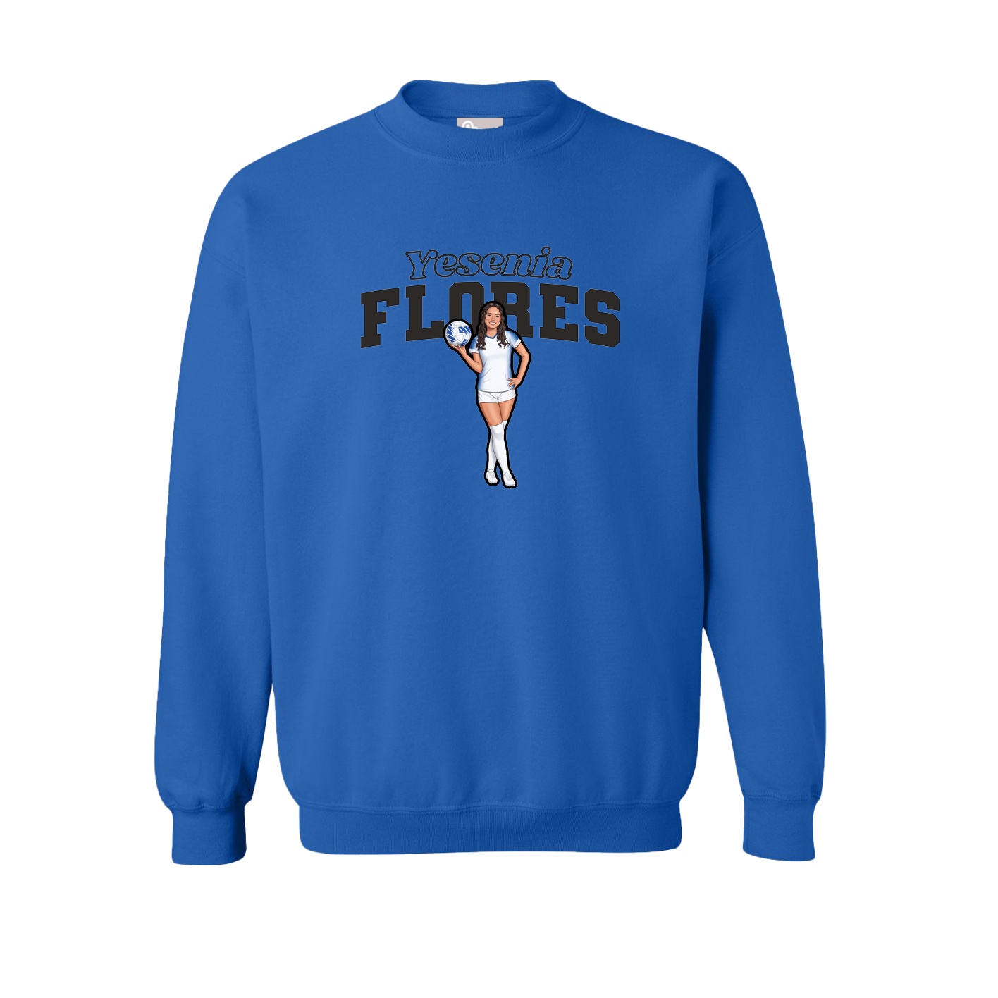 Fleece Crew — Name Arch in Royal