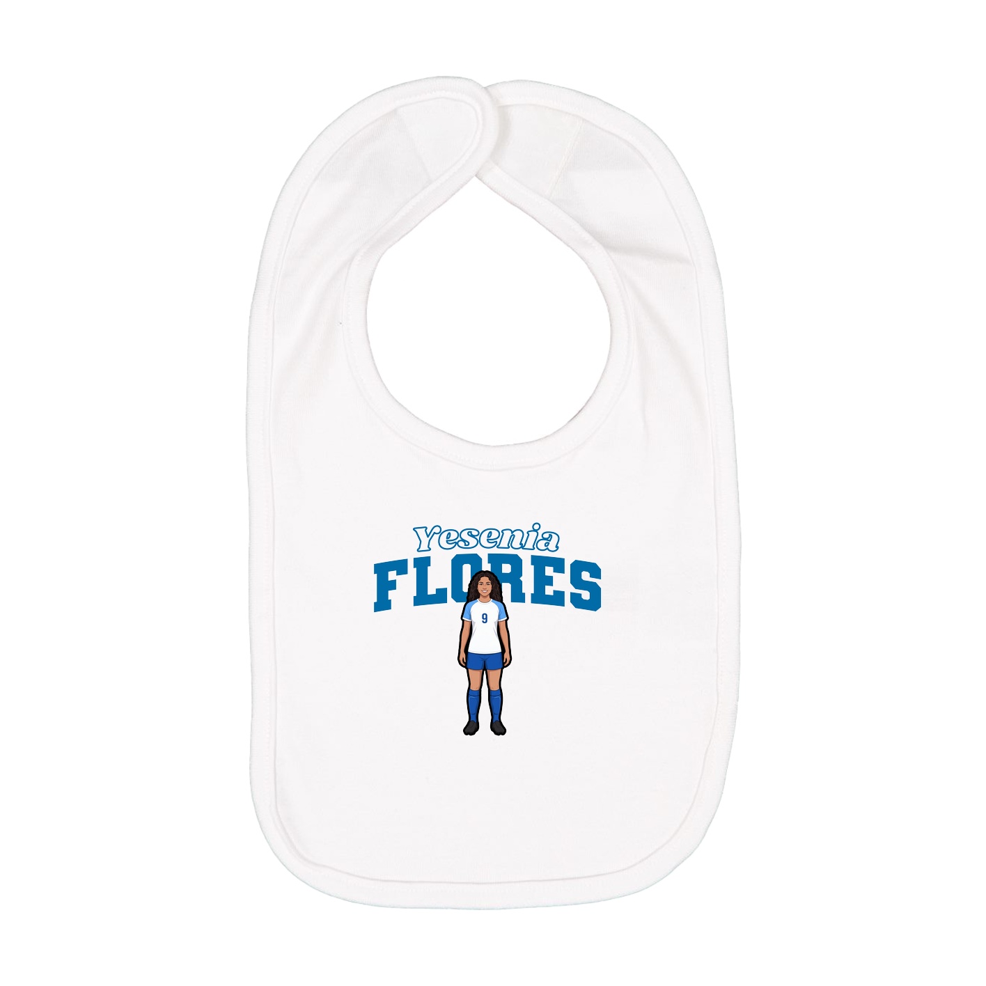 Infant Bib — Name Arch in White