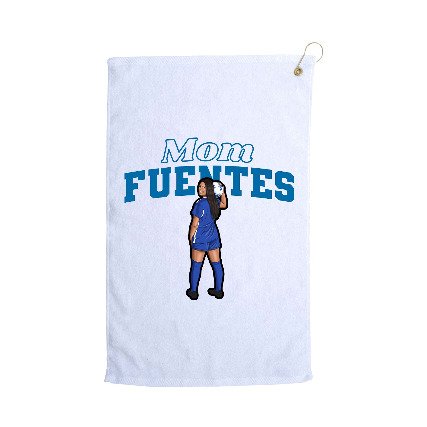 Golf Towel — Mothers Day Block in White