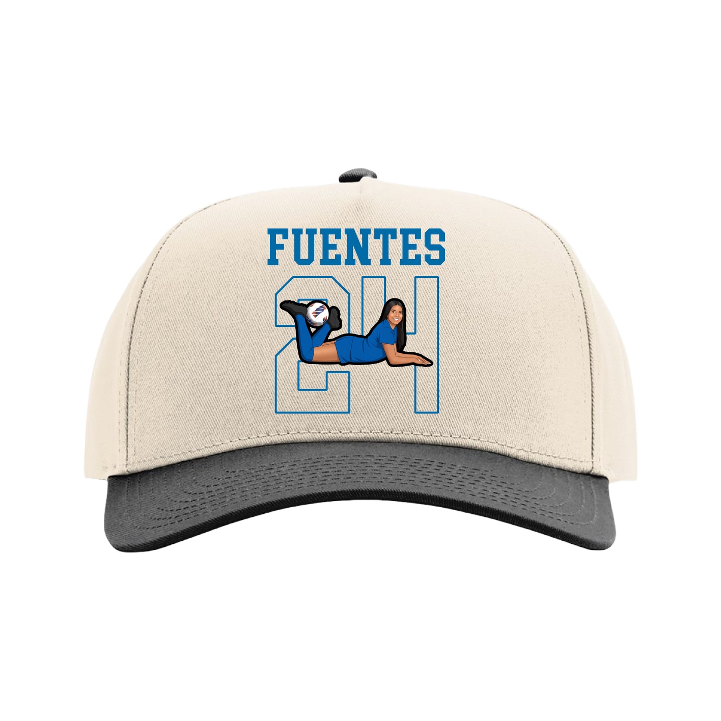 Full Fabric Five-Panel Champ Cap — Shirsey in Cream/Black