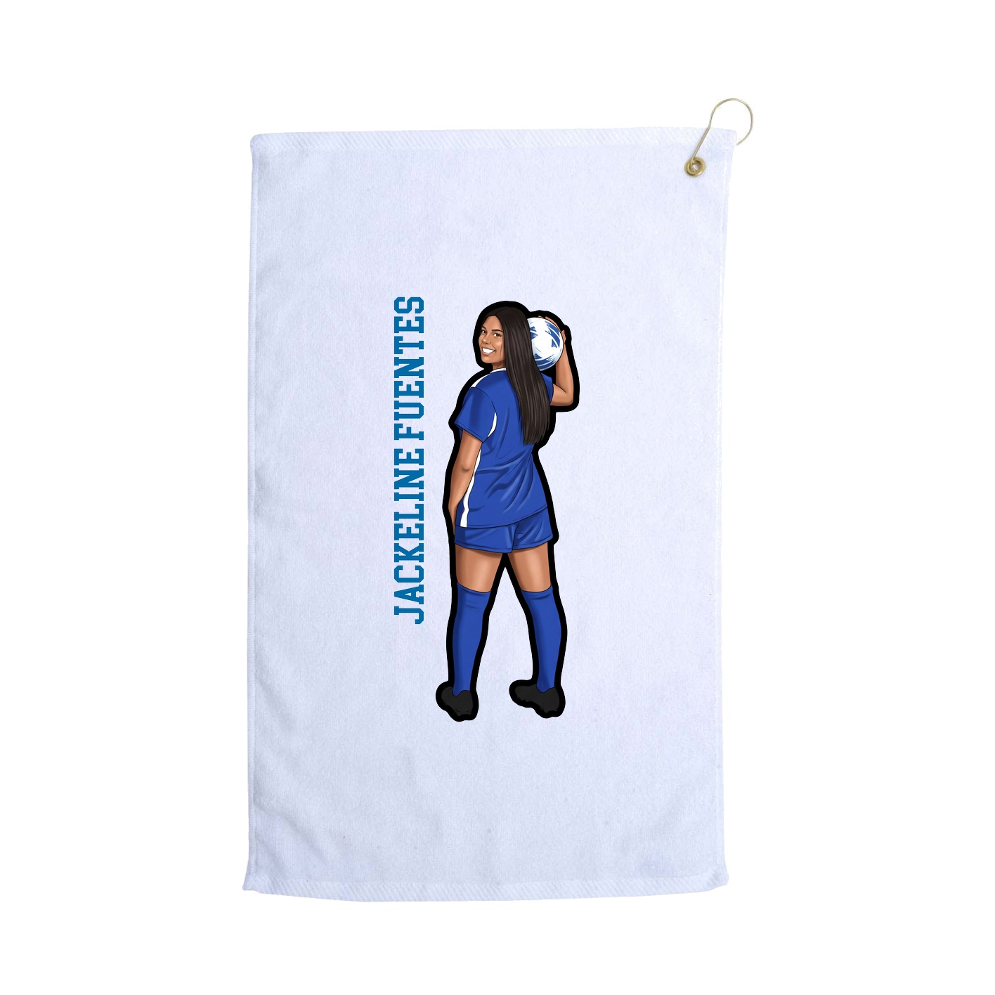 Golf Towel — Name Vertical in White