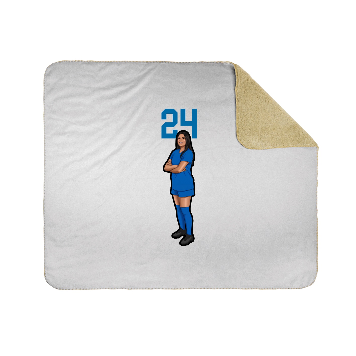 Throw Blanket — Number Top in White