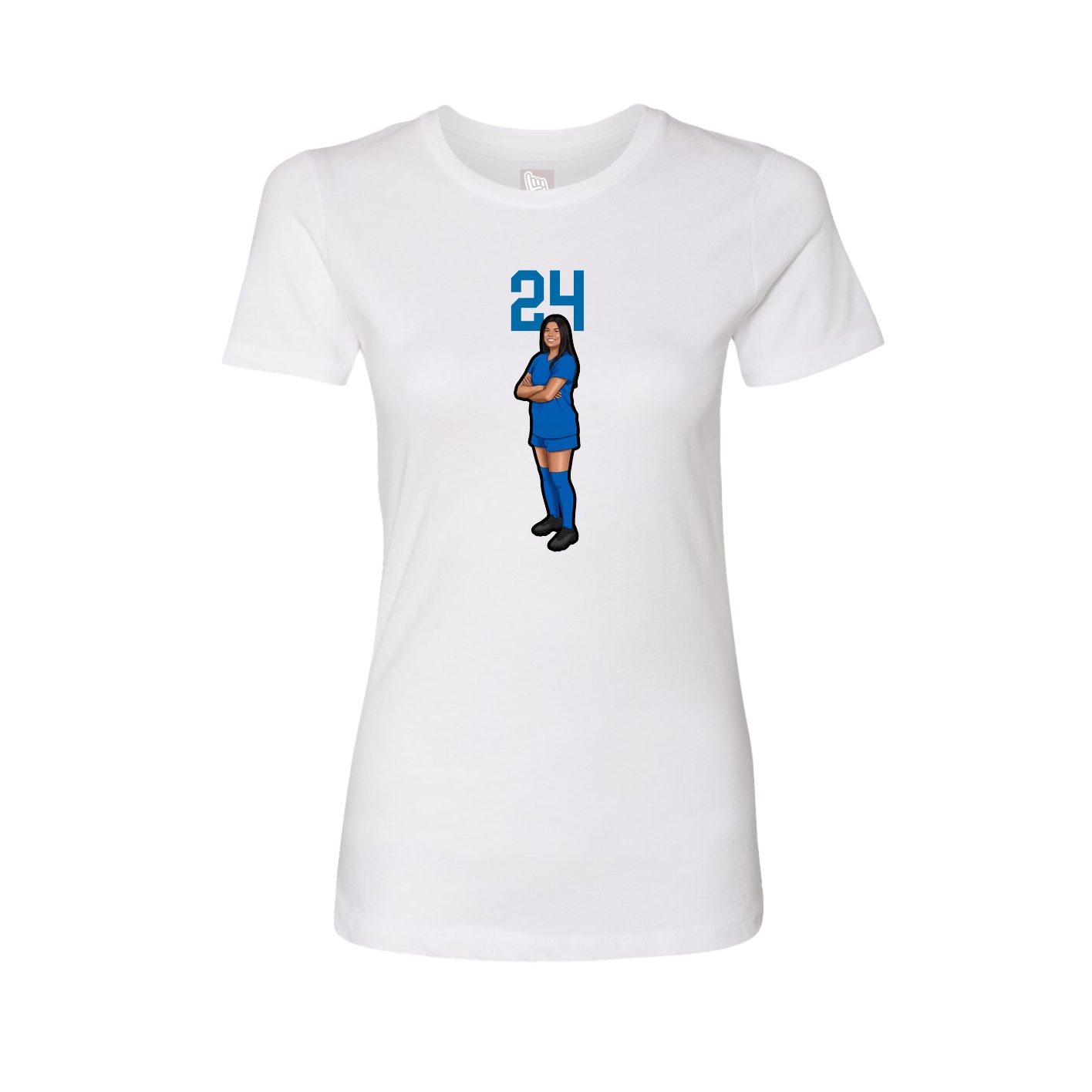 Fitted Women's Tee — Number Top in White