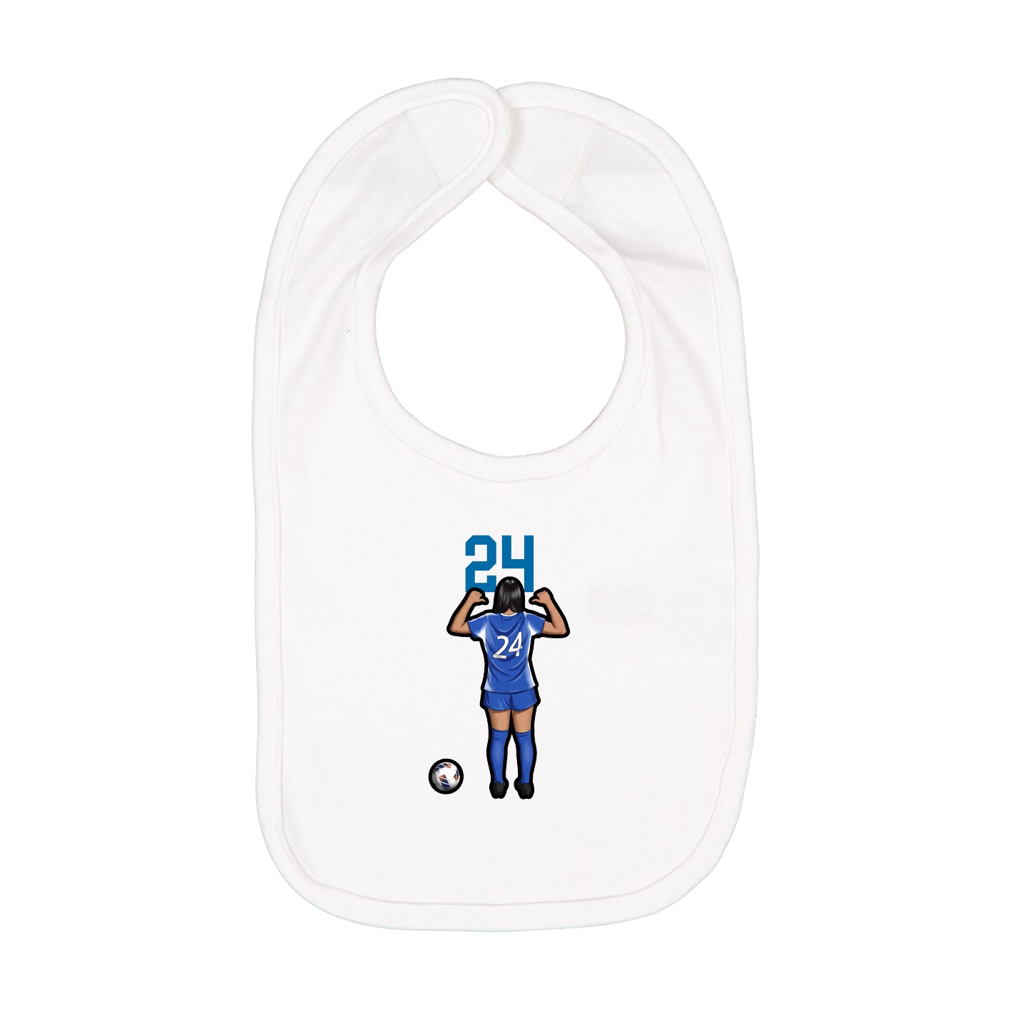 Infant Bib — Number Top in White