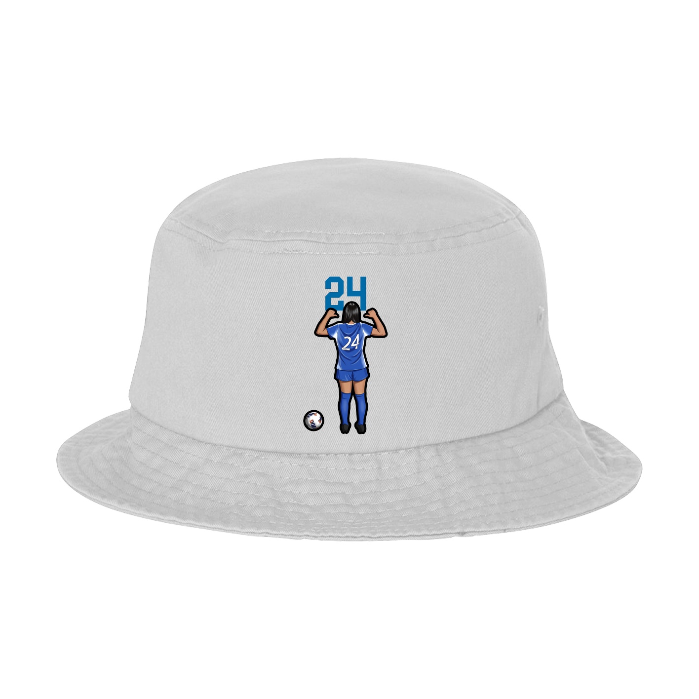 Bucket Cap — Number Top in White