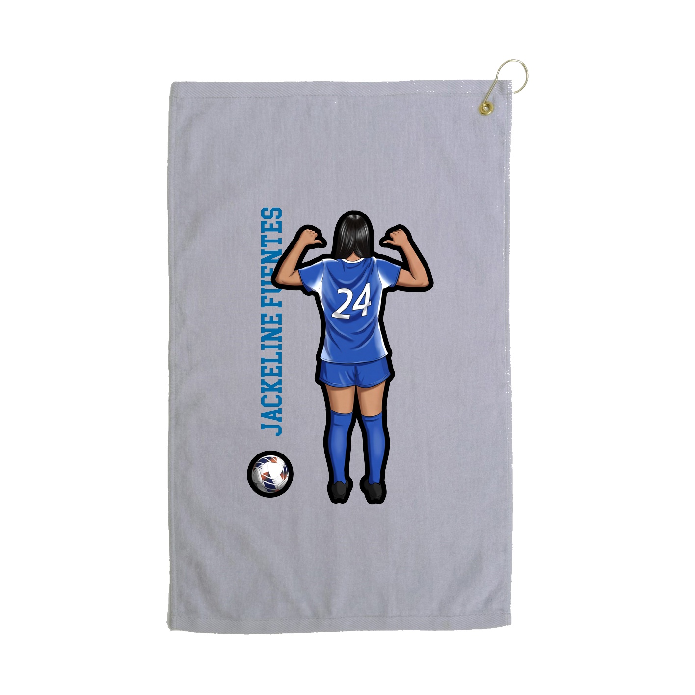 Golf Towel — Name Vertical in Grey