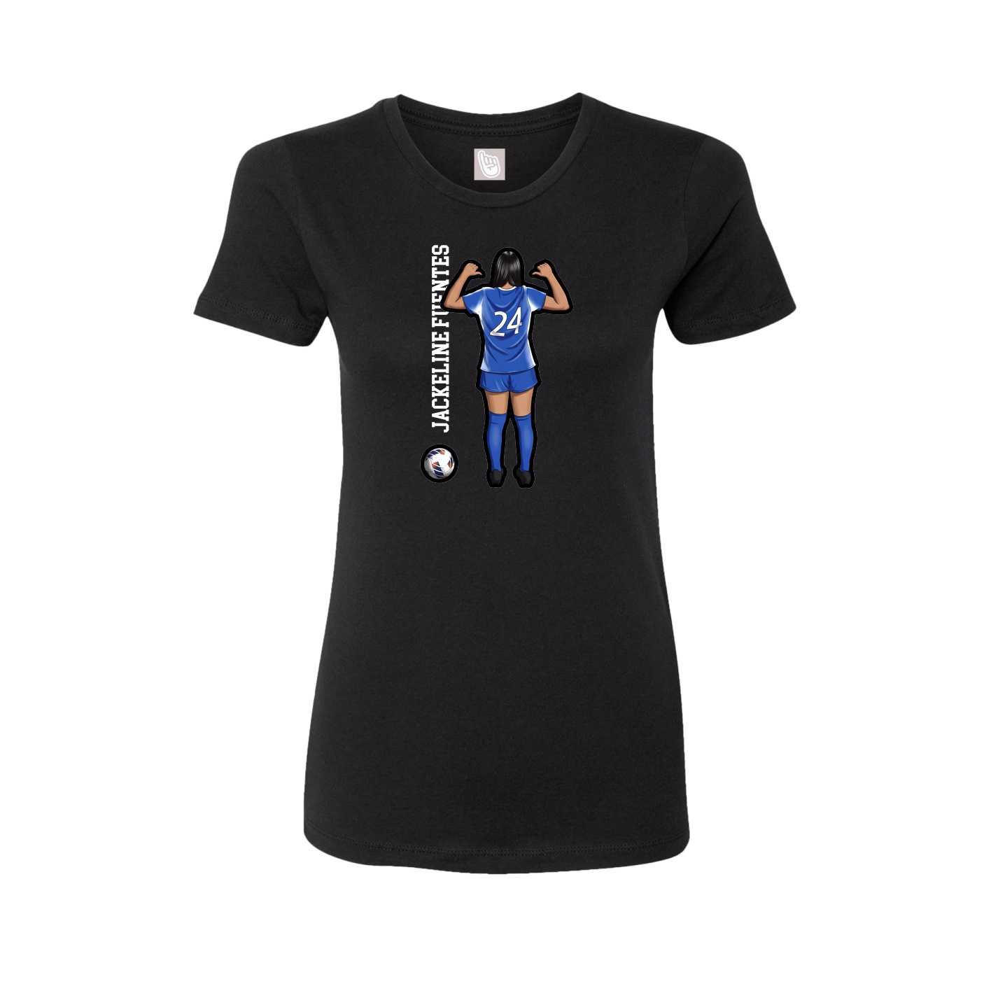 Fitted Women's Tee — Name Vertical in Black