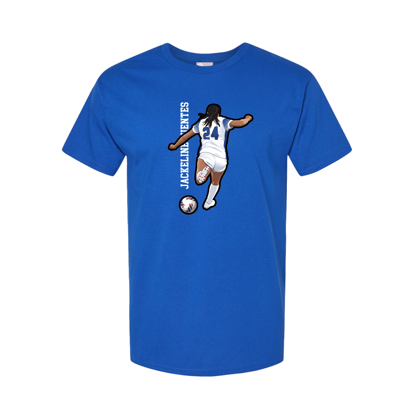 Youth Tee — Name Vertical in Royal