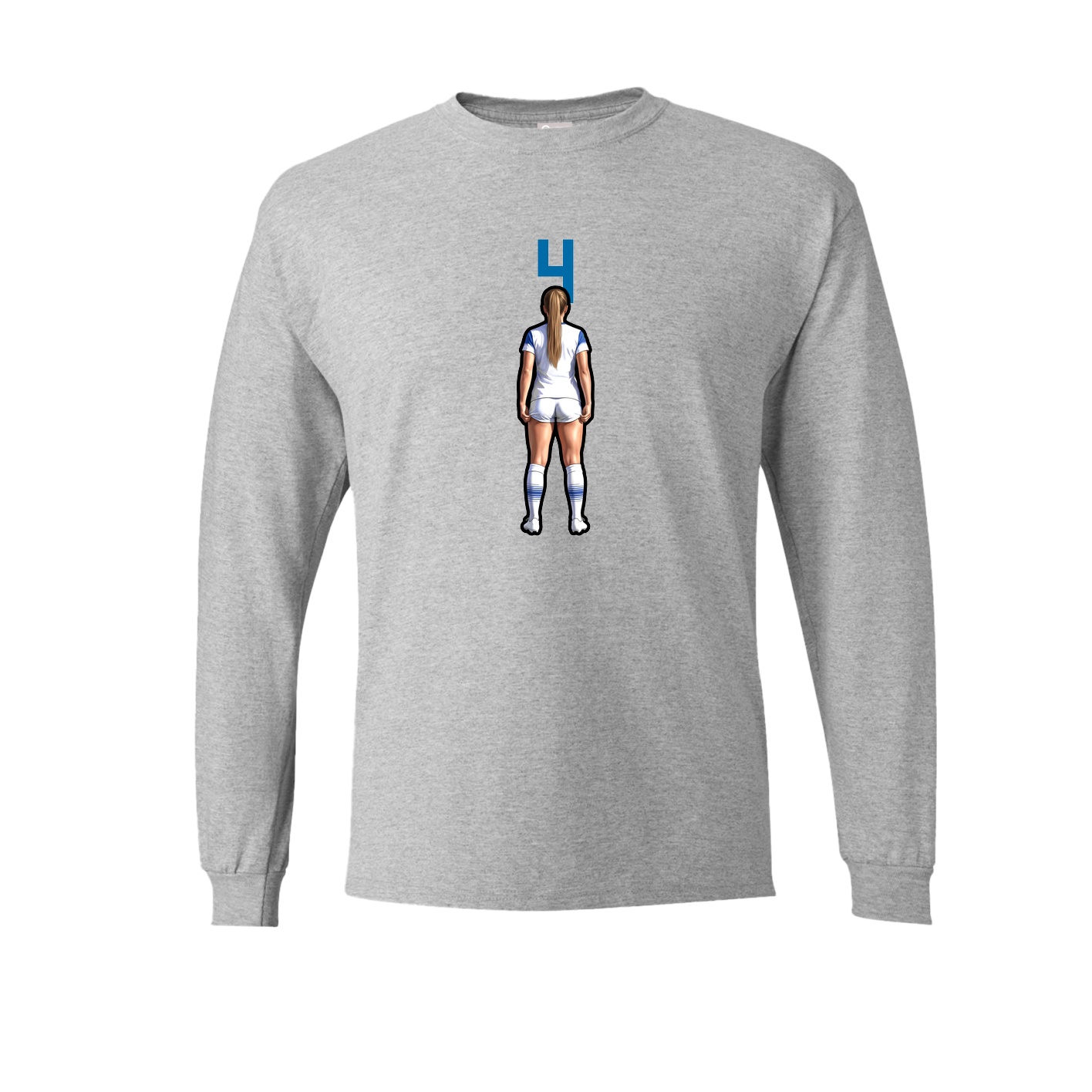Long Sleeve Tee — Number Top in Grey