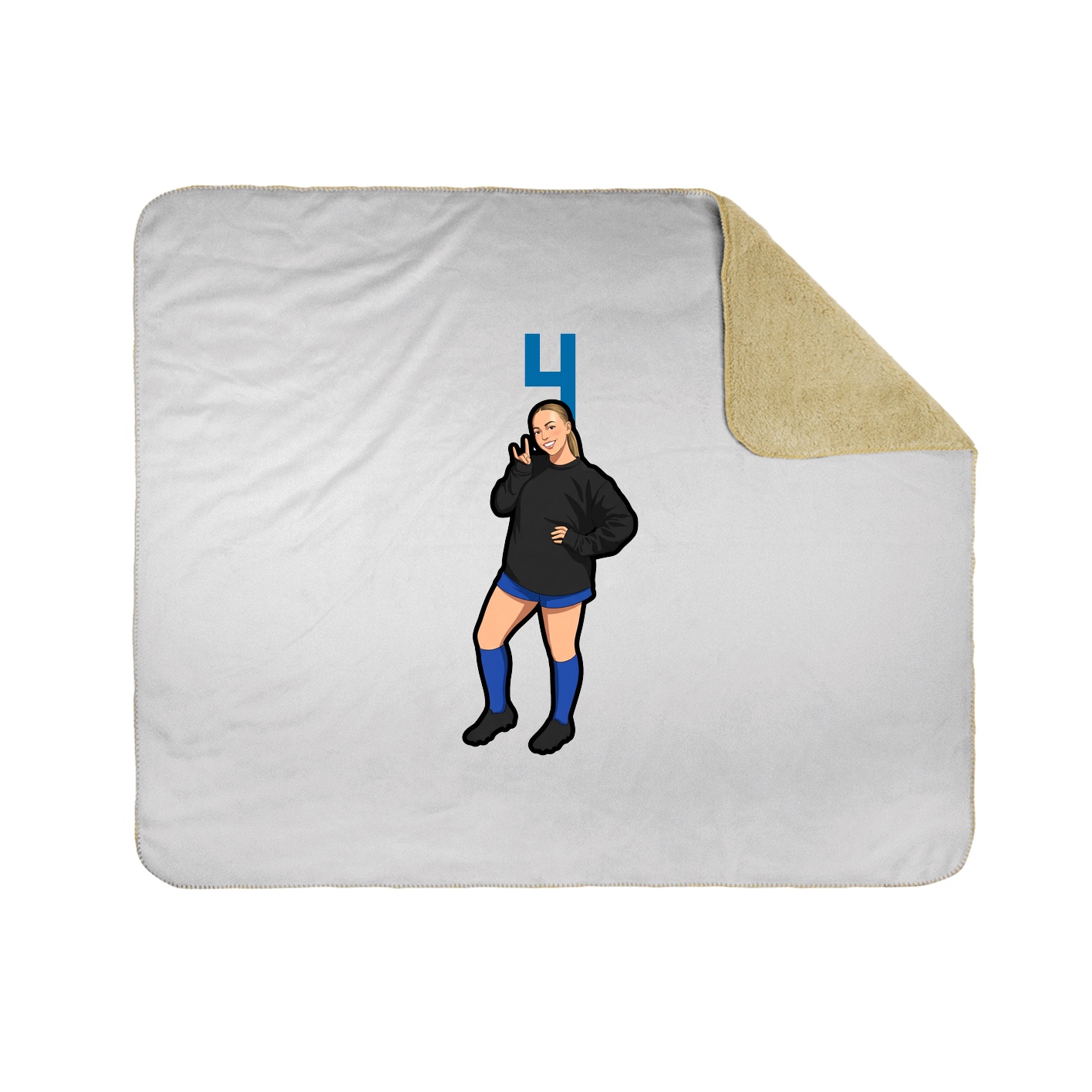 Throw Blanket — Number Top in White