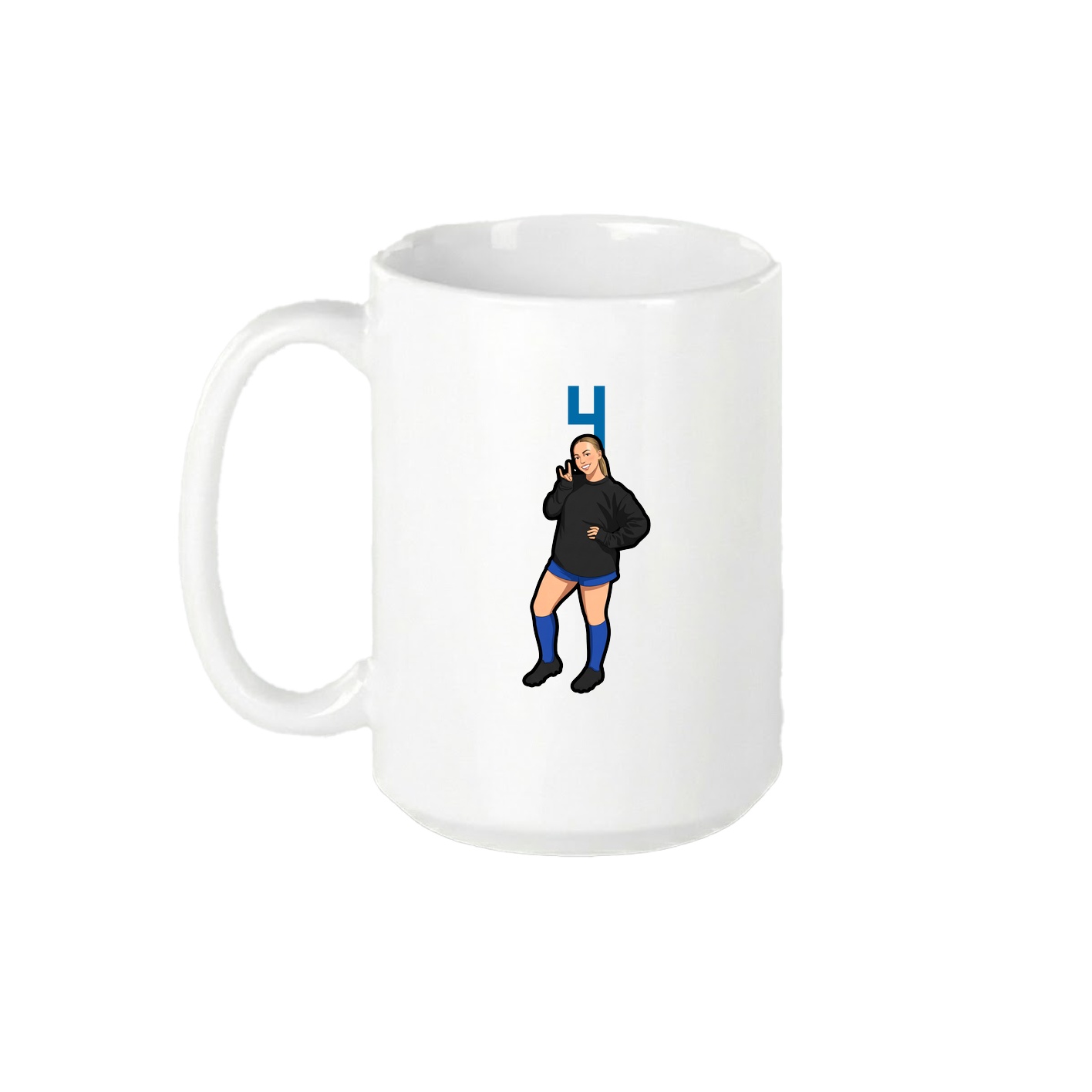 15oz Coffee Mug — Number Top in White