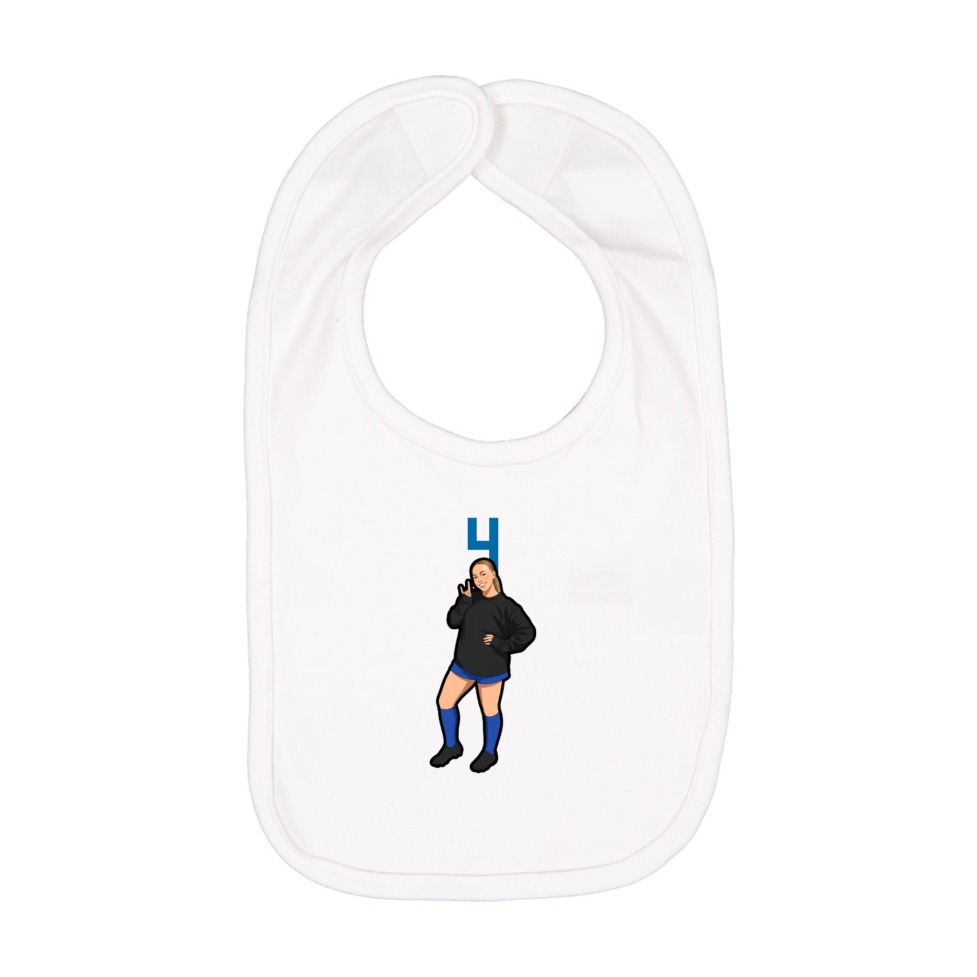 Infant Bib — Number Top in White