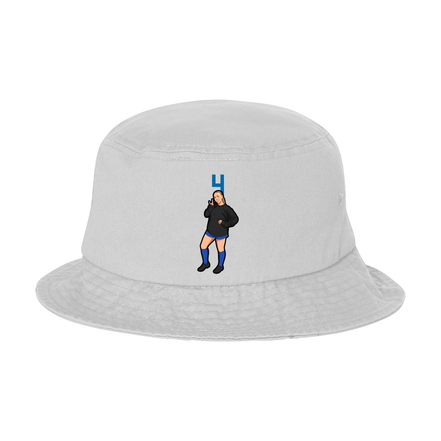 Bucket Cap — Number Top in White
