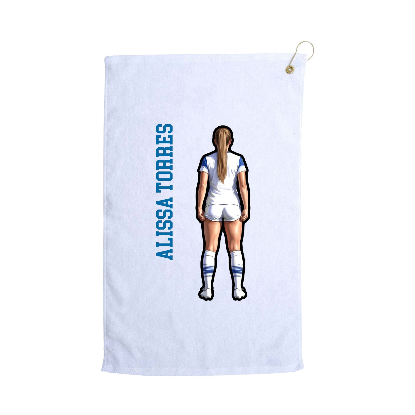 Golf Towel — Name Vertical in White