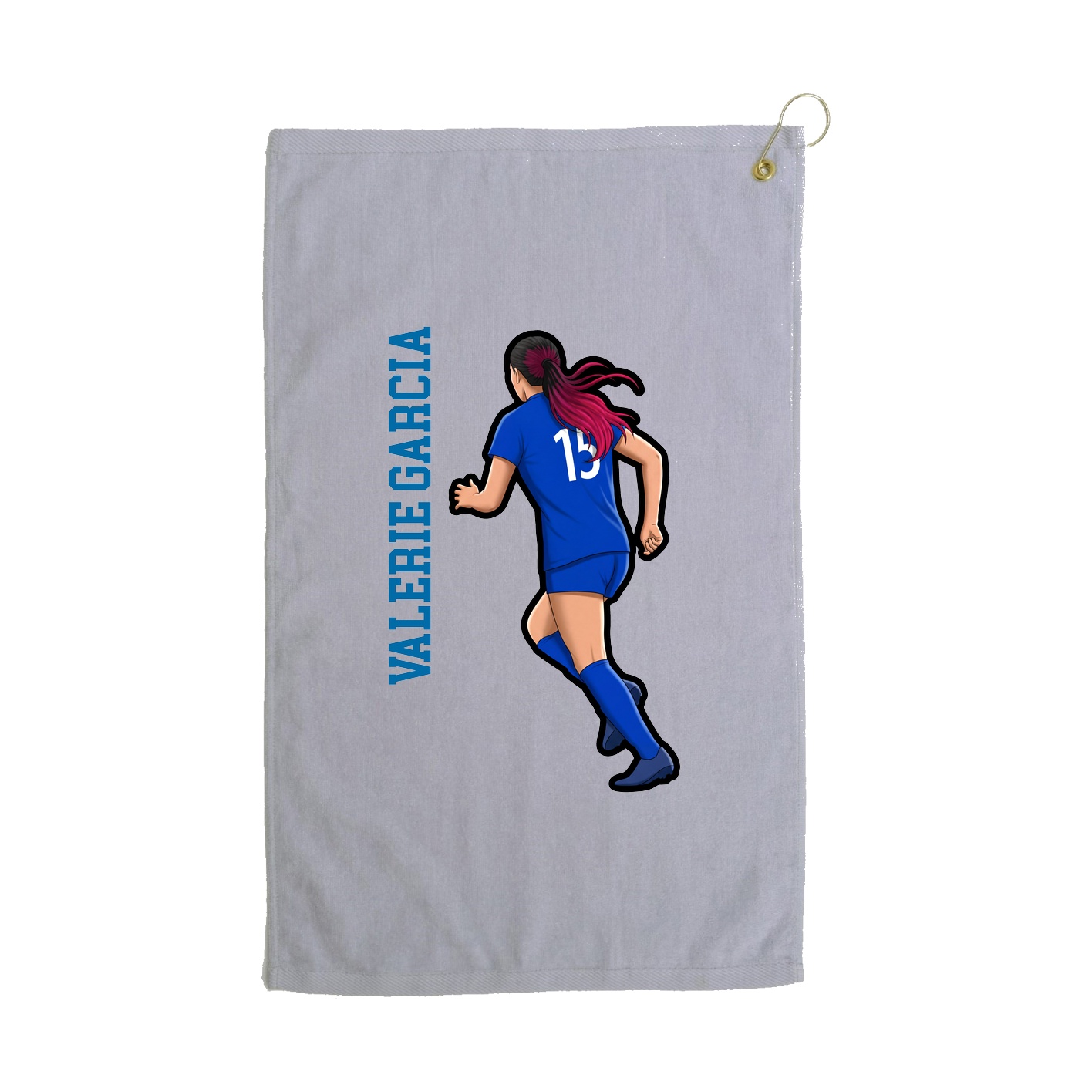 Golf Towel — Name Vertical in Grey