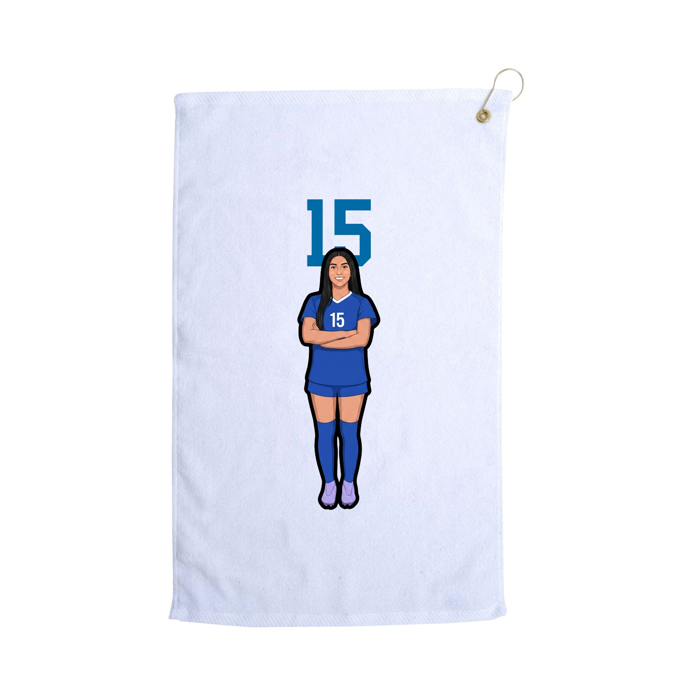 Golf Towel — Number Top in White