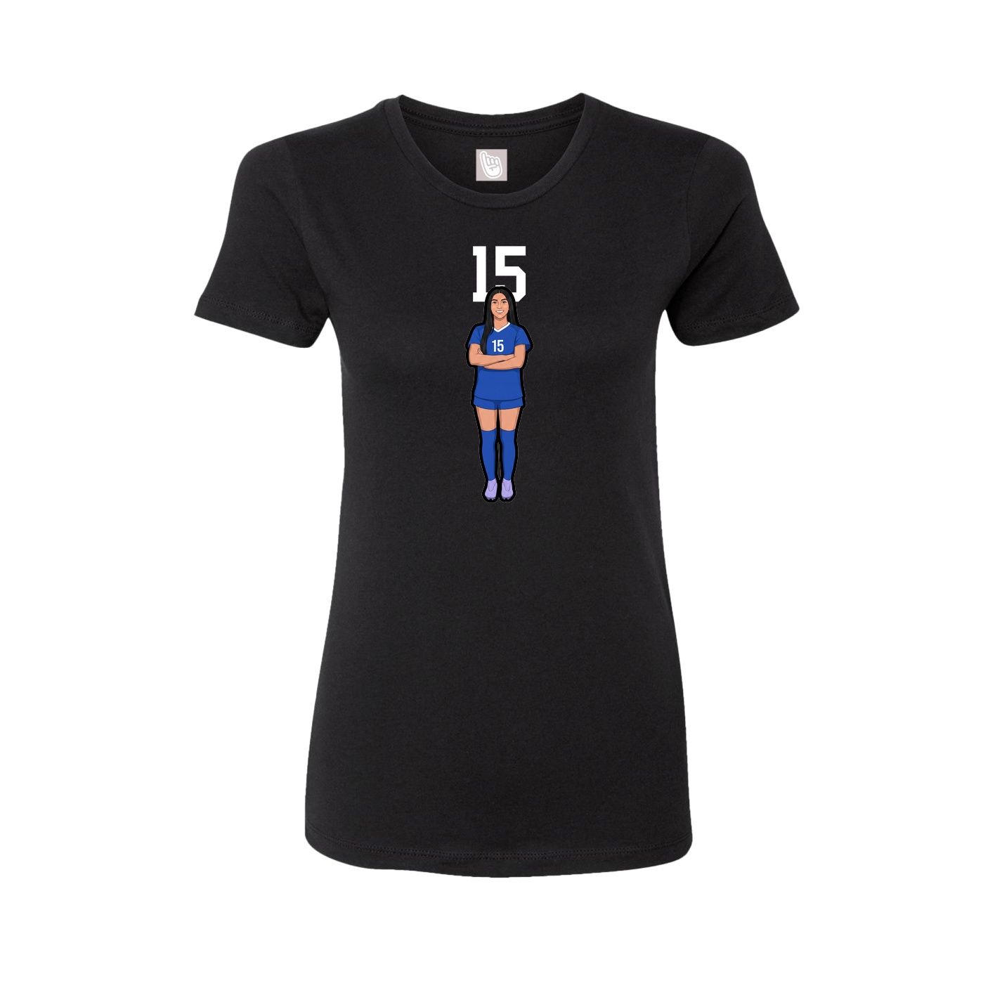 Fitted Women's Tee — Number Top in Black