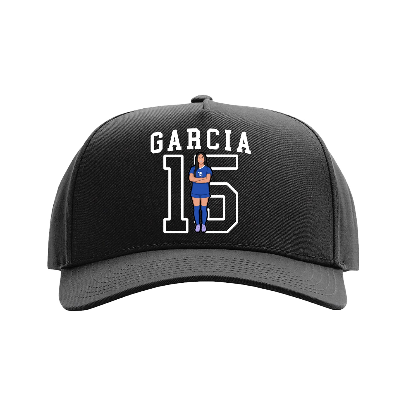 Full Fabric Five-Panel Champ Cap — Shirsey in Black
