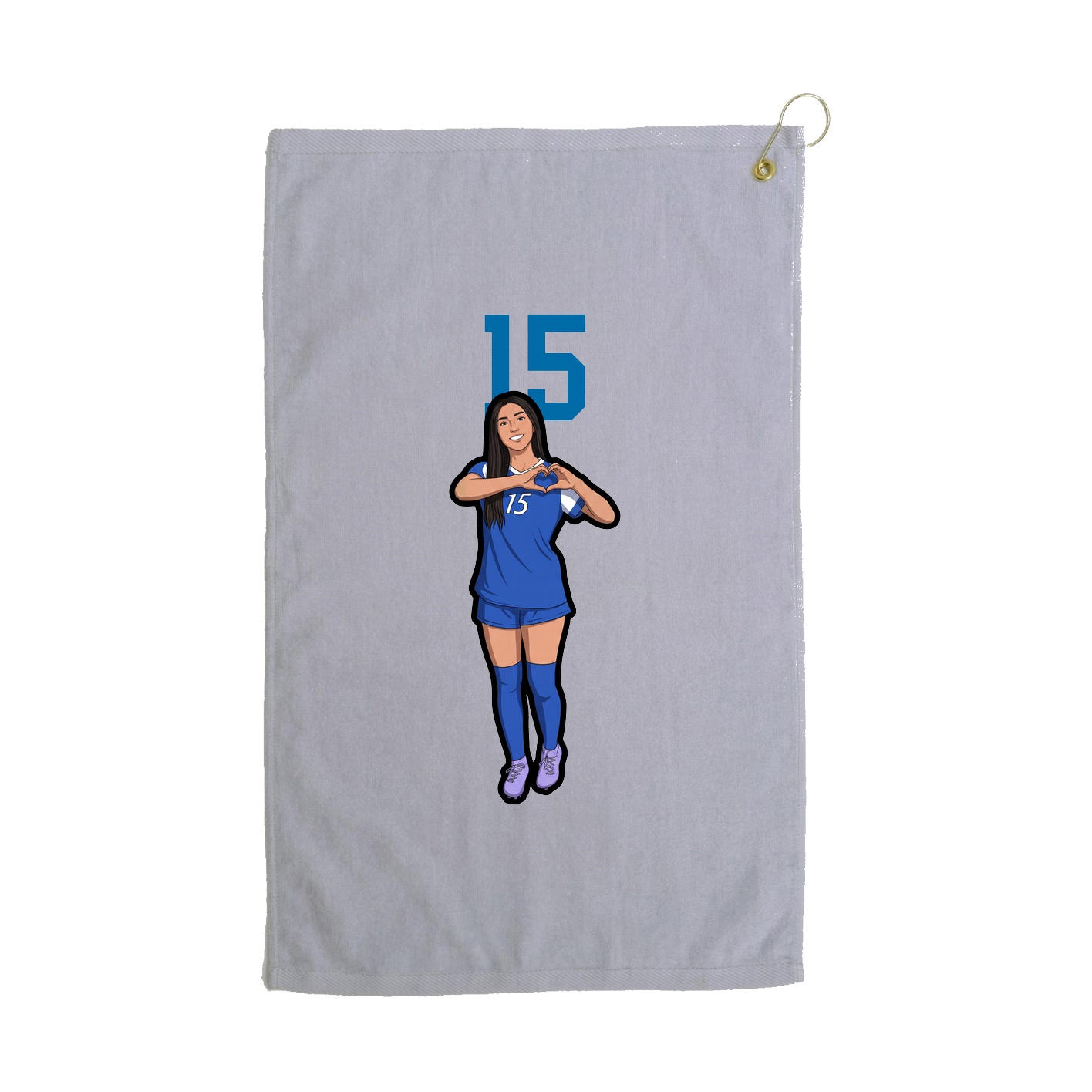 Golf Towel — Number Top in Grey