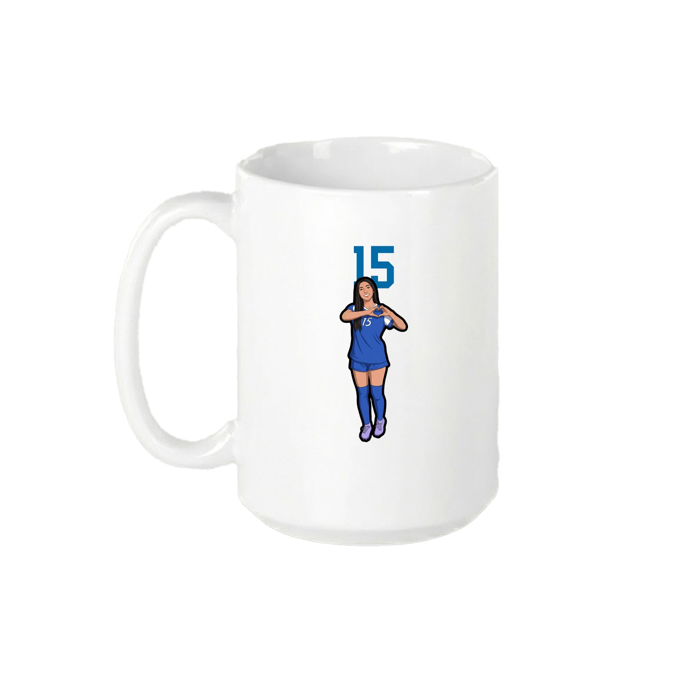 15oz Coffee Mug — Number Top in White