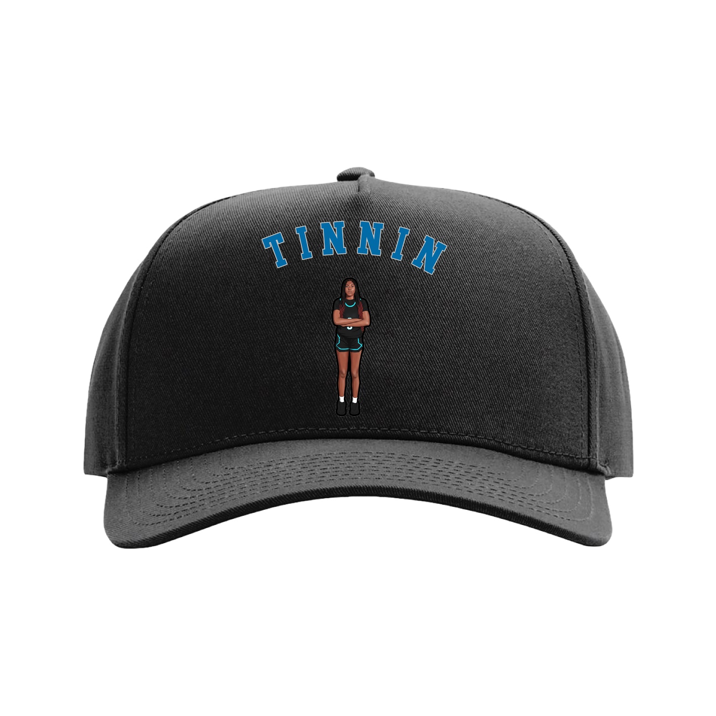 Full Fabric Five-Panel Champ Cap — Shirsey Arch in Black