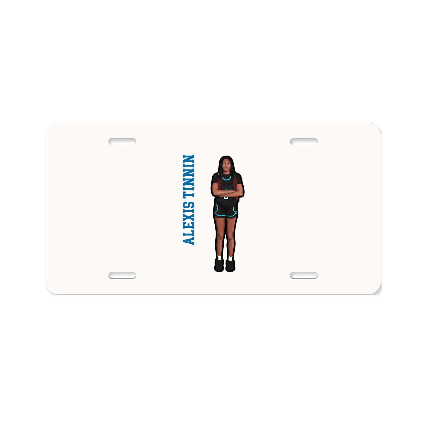 License Plate — Name Vertical in Classic