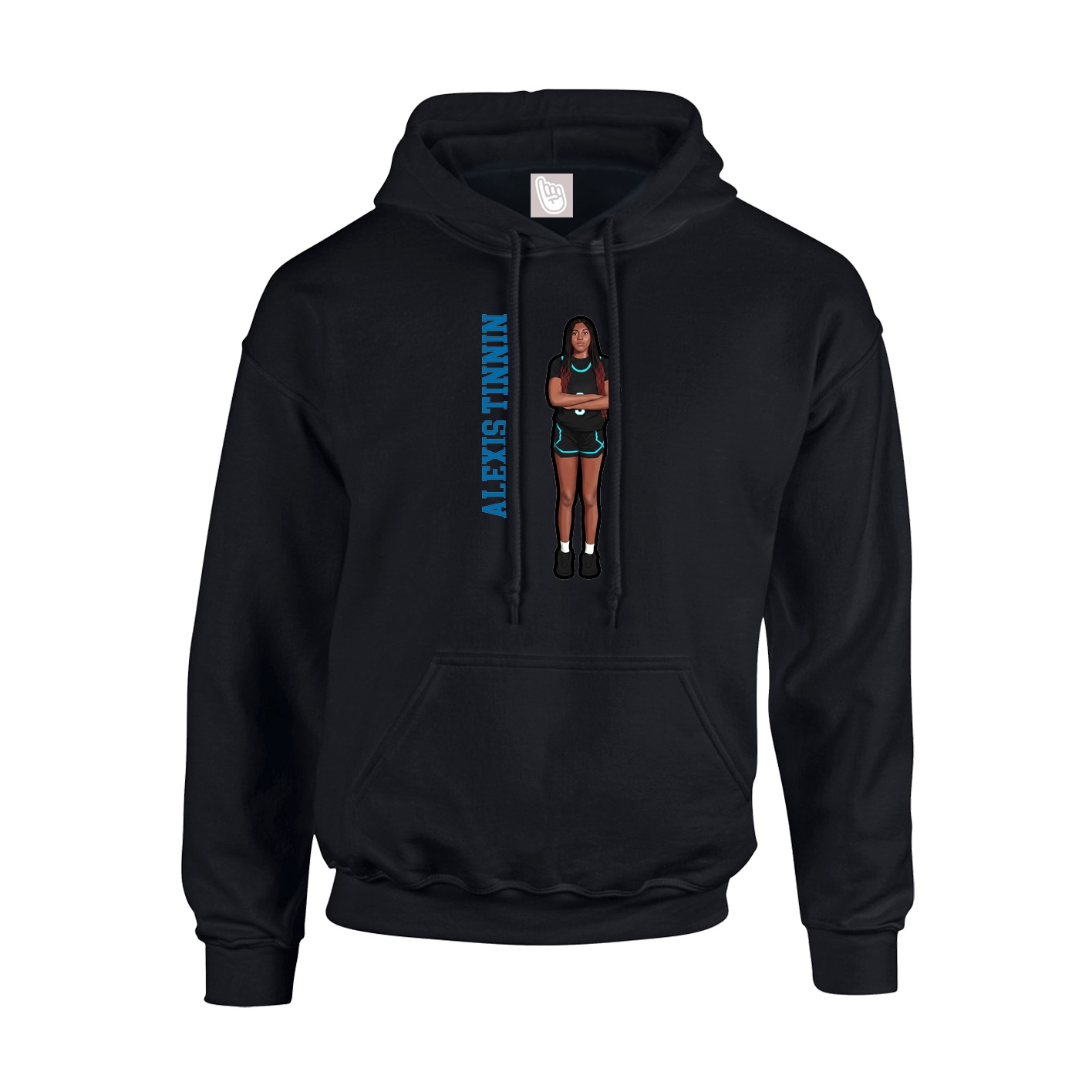 Hoodie — Name Vertical in Black