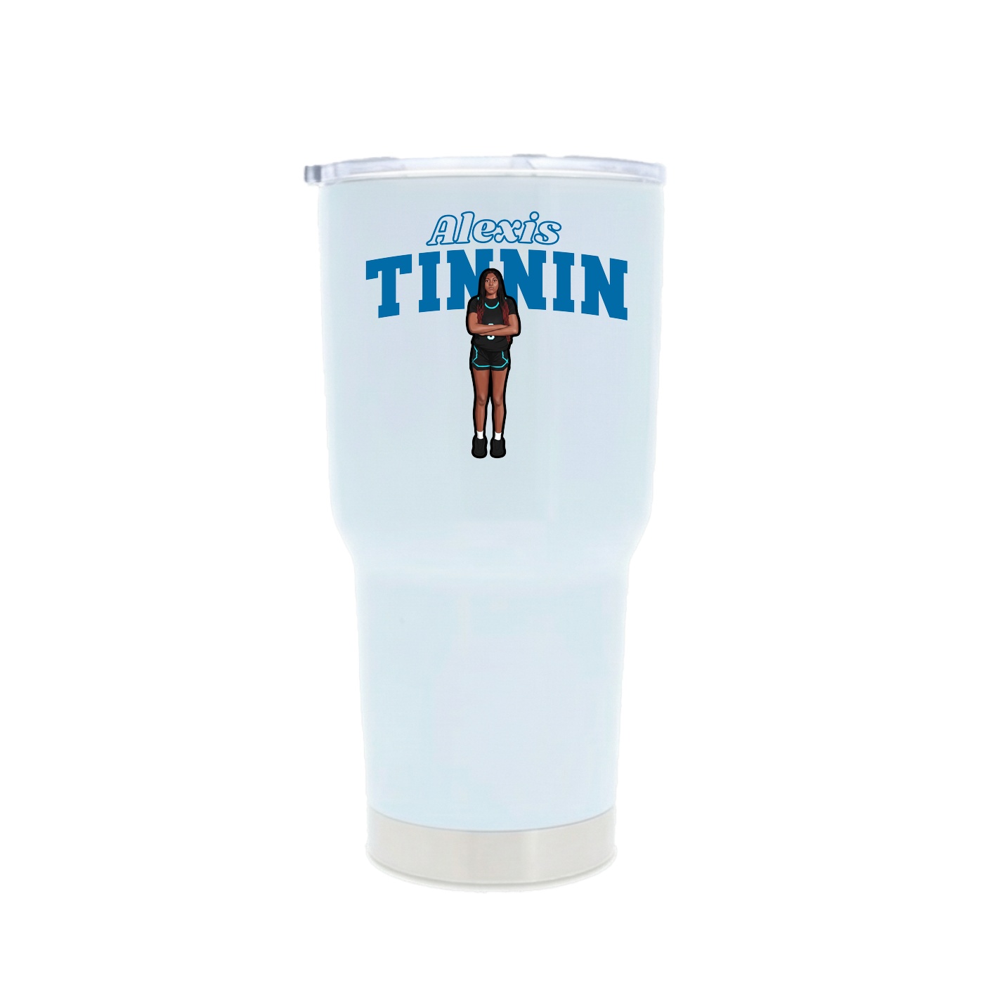 30oz Stainless Steel Tumbler — Name Arch in White