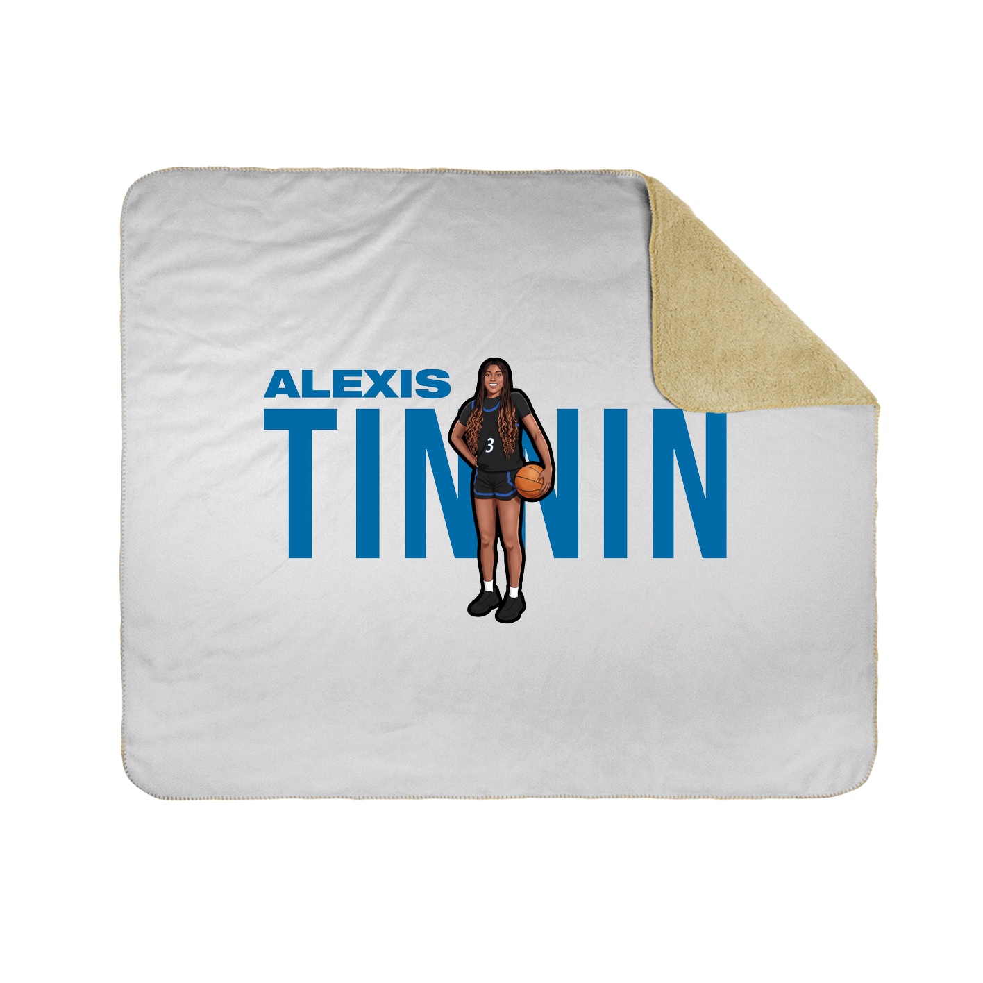 Throw Blanket — Player Name in White
