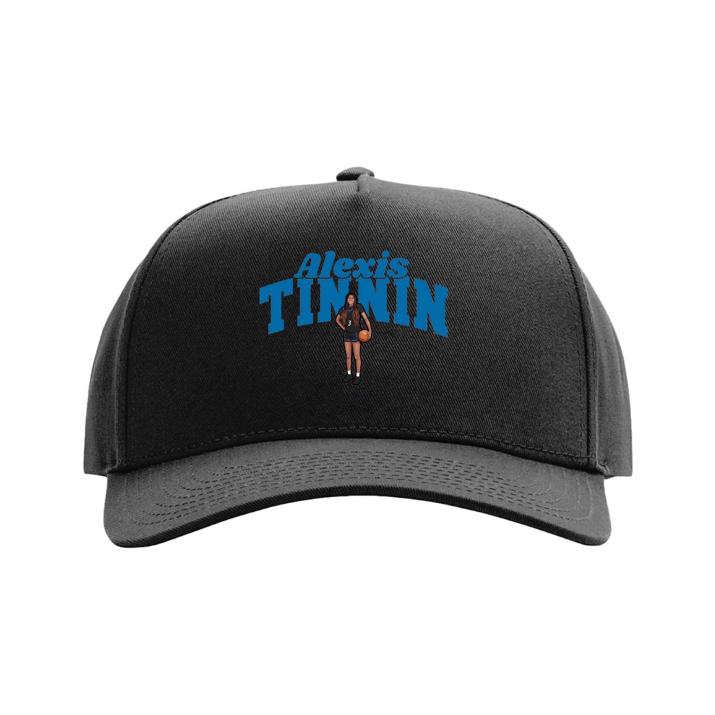 Full Fabric Five-Panel Champ Cap — Signature Arch in Black