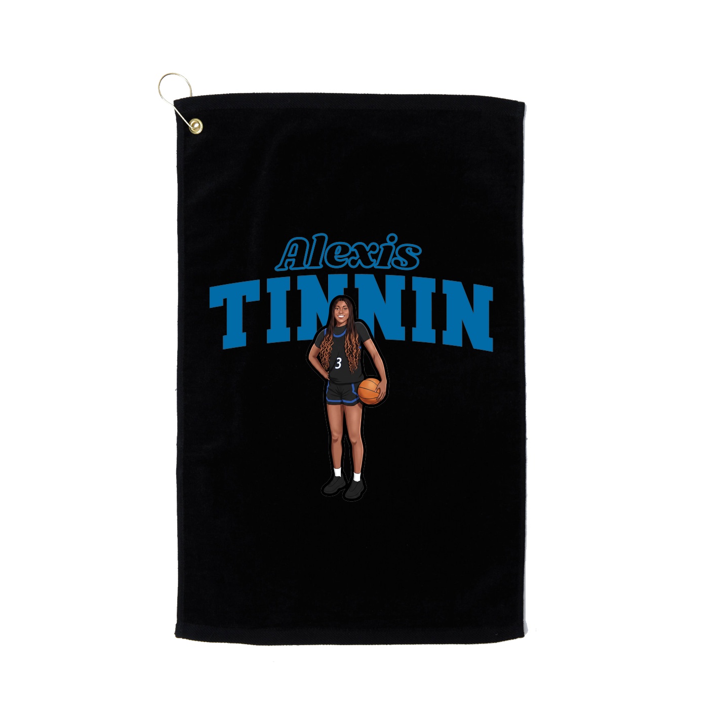 Golf Towel — Name Arch in Black