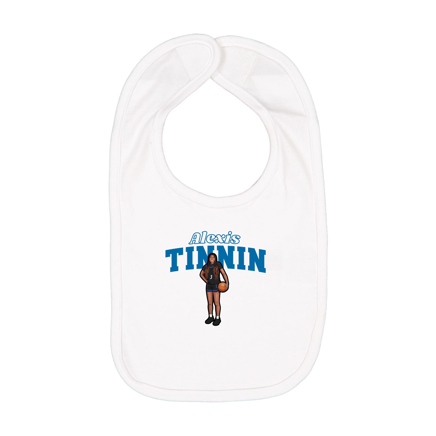 Infant Bib — Name Arch in White