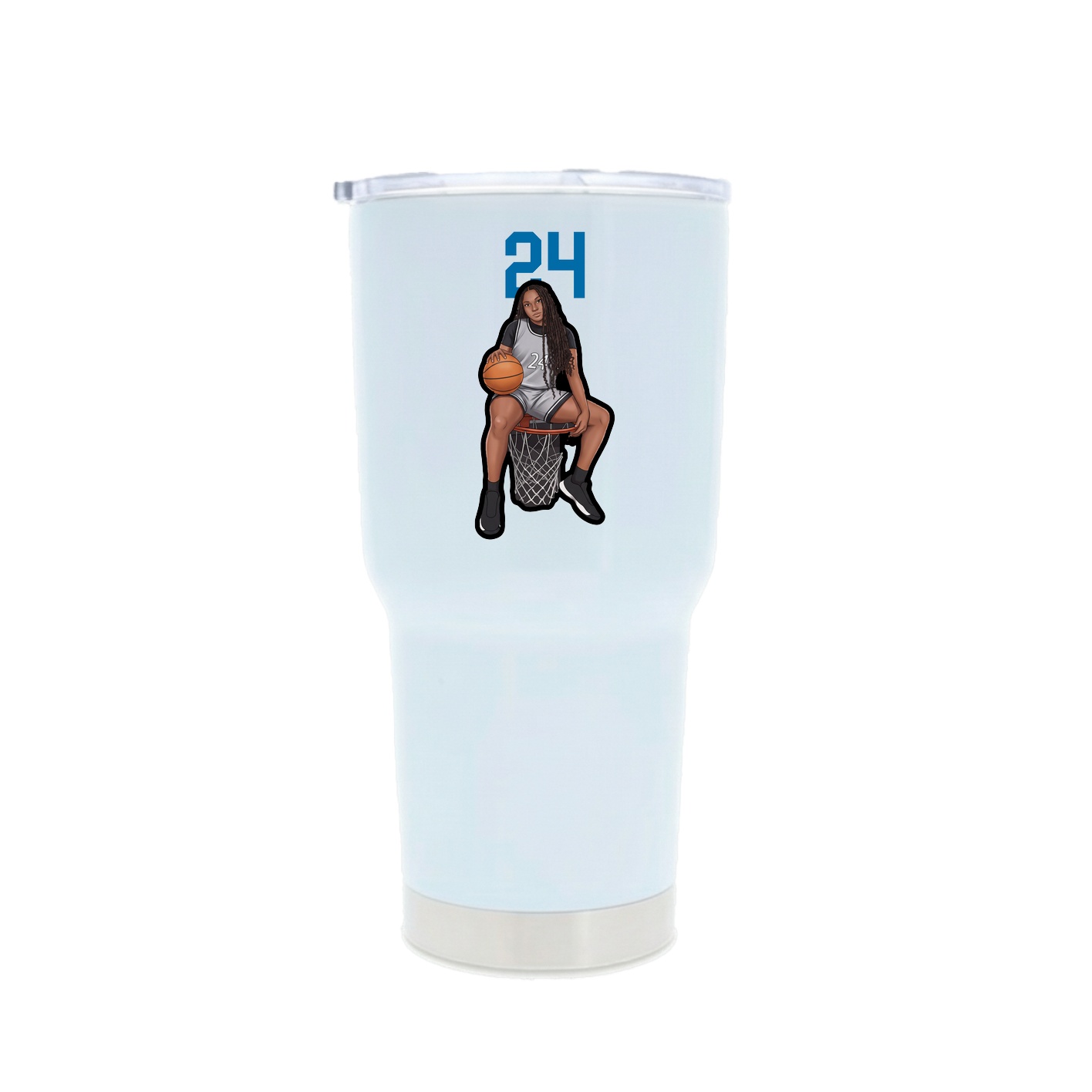 30oz Stainless Steel Tumbler — Number Top in White