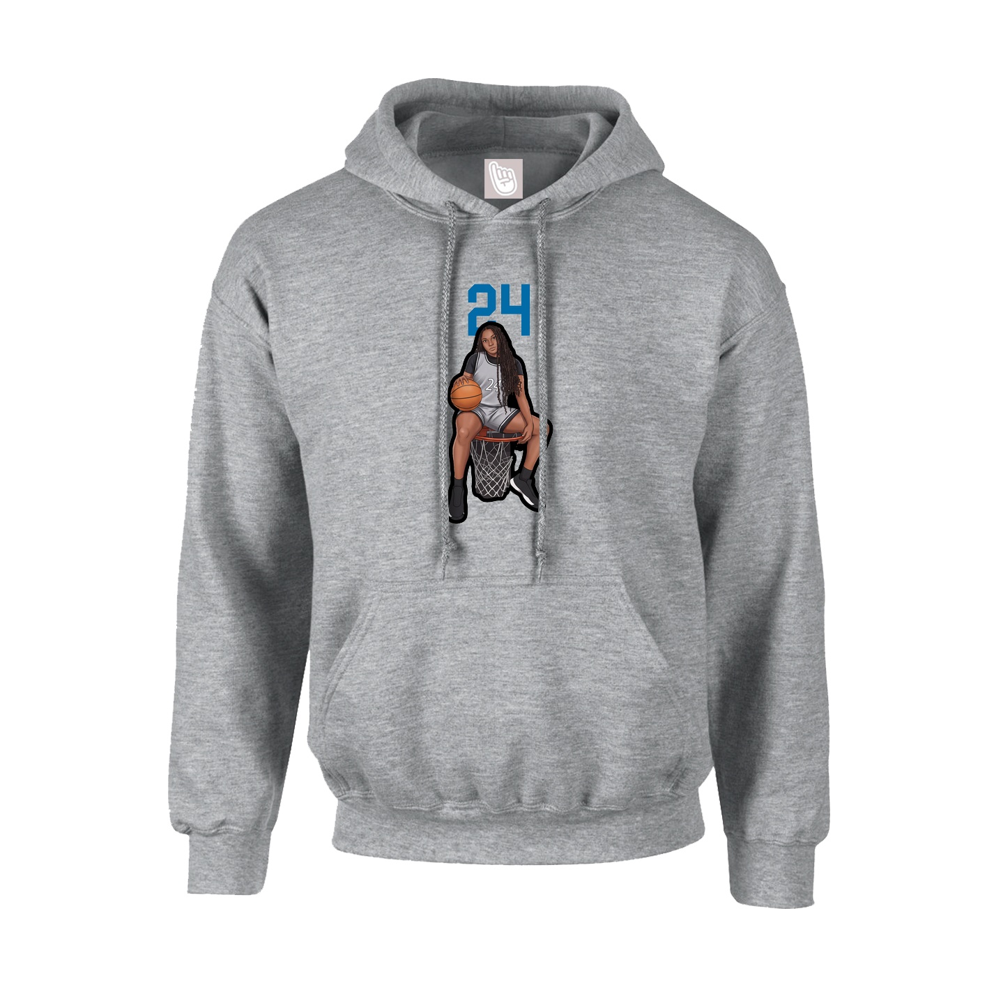 Youth Hoodie — Number Top in Grey