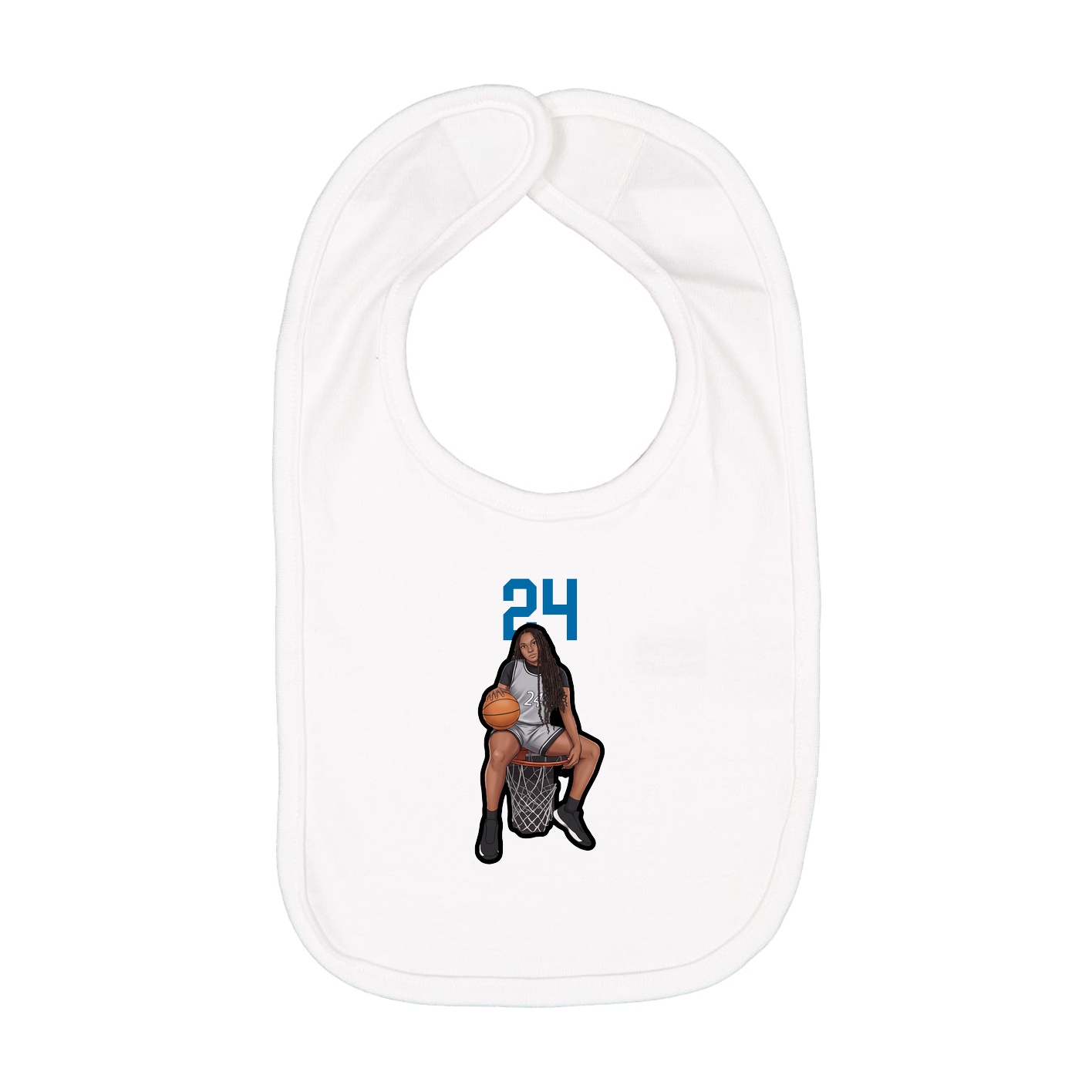 Infant Bib — Number Top in White