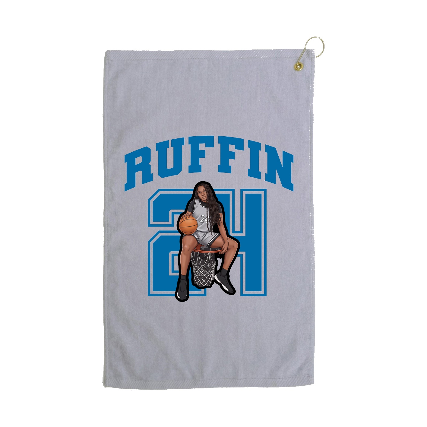 Golf Towel — Number in Grey