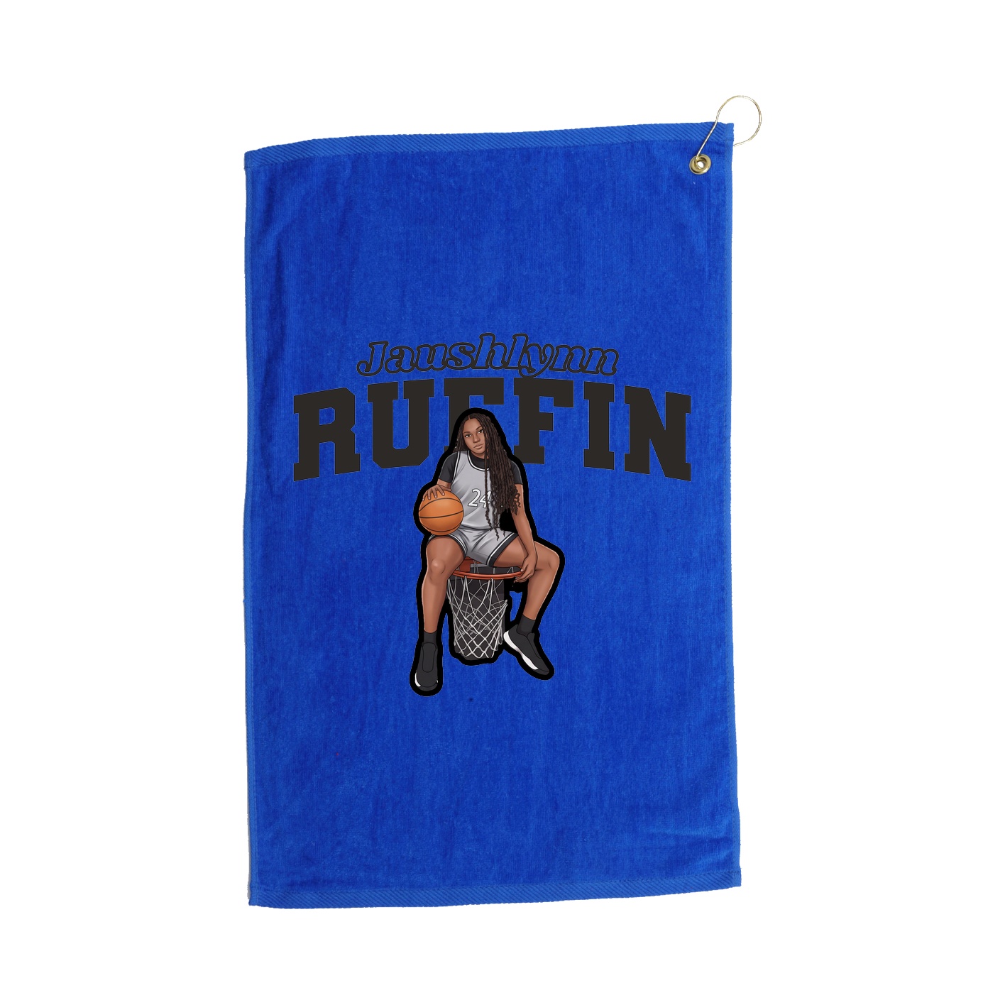 Golf Towel — Name Arch in Royal