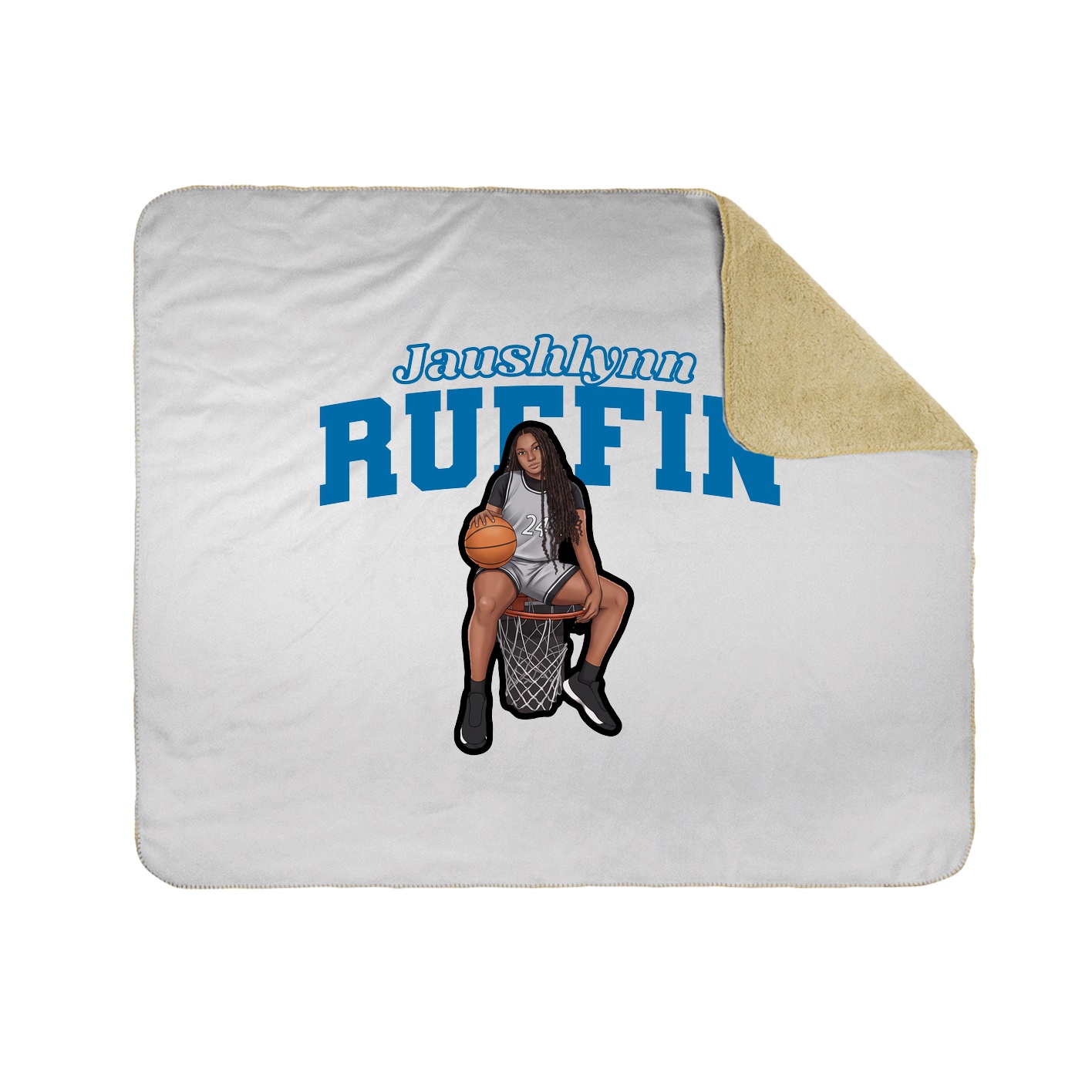 Throw Blanket — Name Arch in White