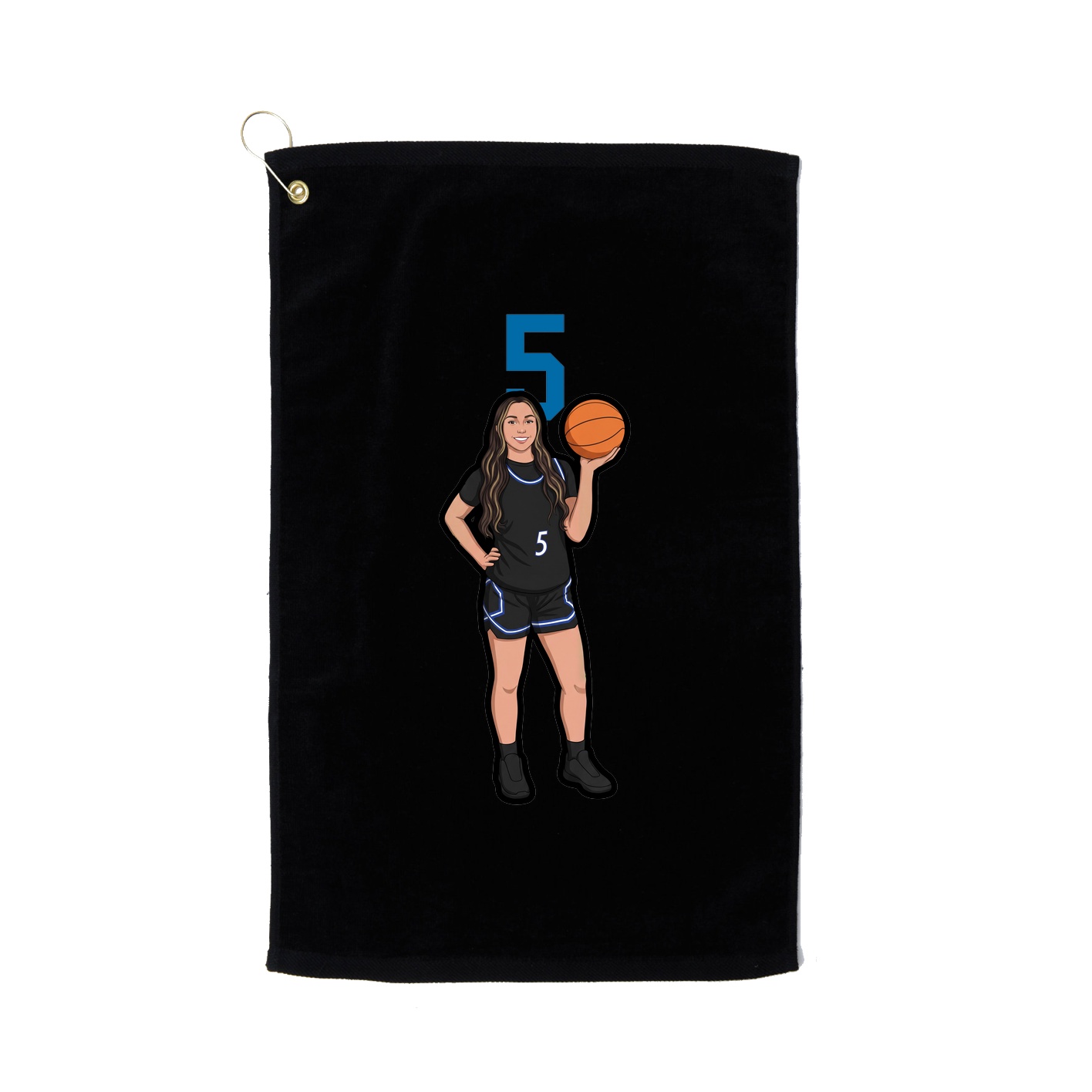 Golf Towel — Number Top in Black