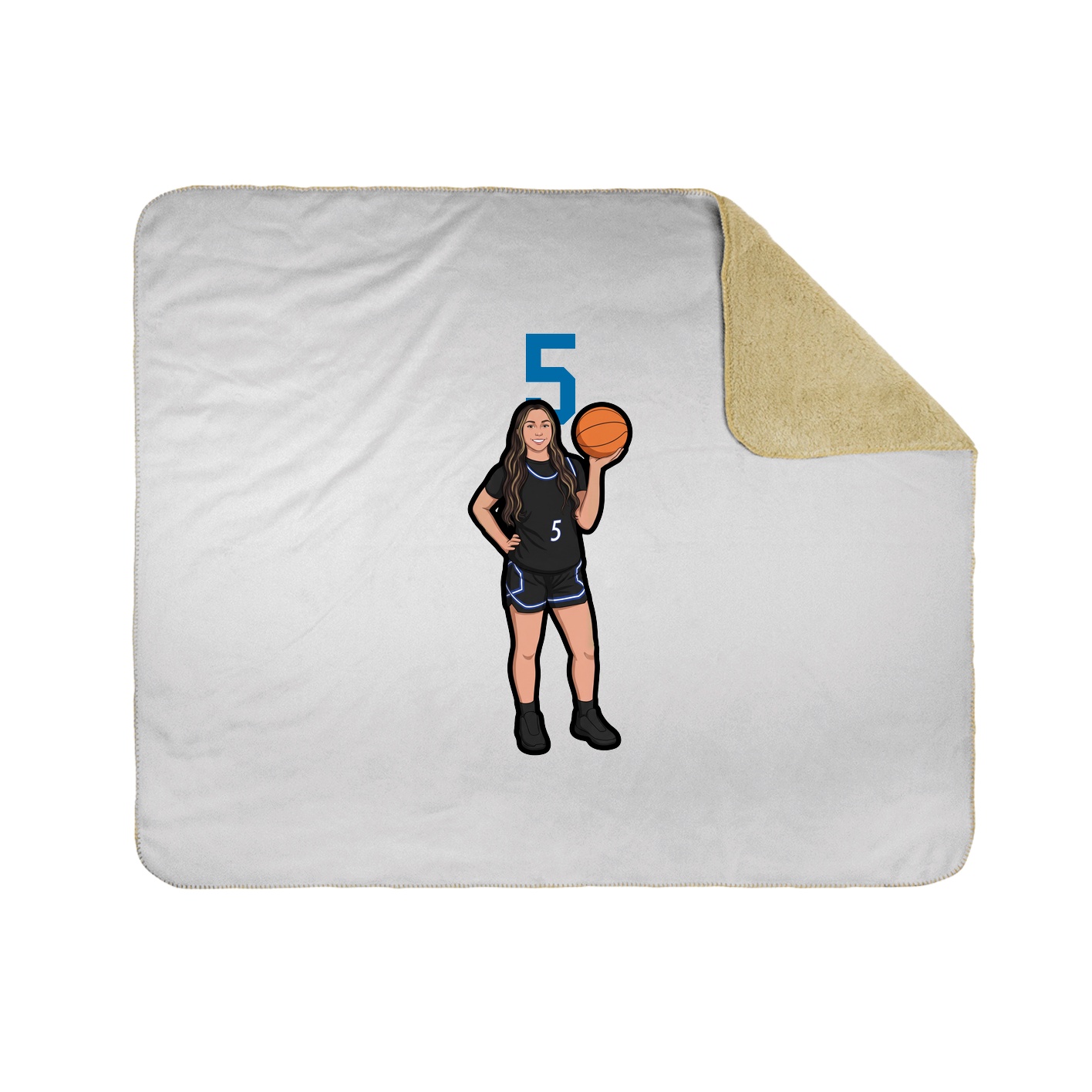 Throw Blanket — Number Top in White